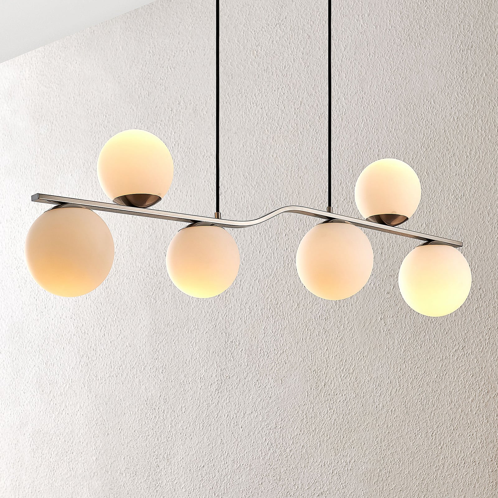 Lindby Hängelampe Hängeleuchte Avalyn LED Pendelleuchte dimmbar nickel 110x16cm - 4251096572858