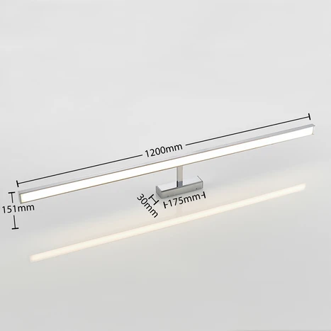 B-Ware Lindby Led Spiegelleuchte Jukka, 120 Cm, Chrom, Metall, Ip44 Lampe Licht Led