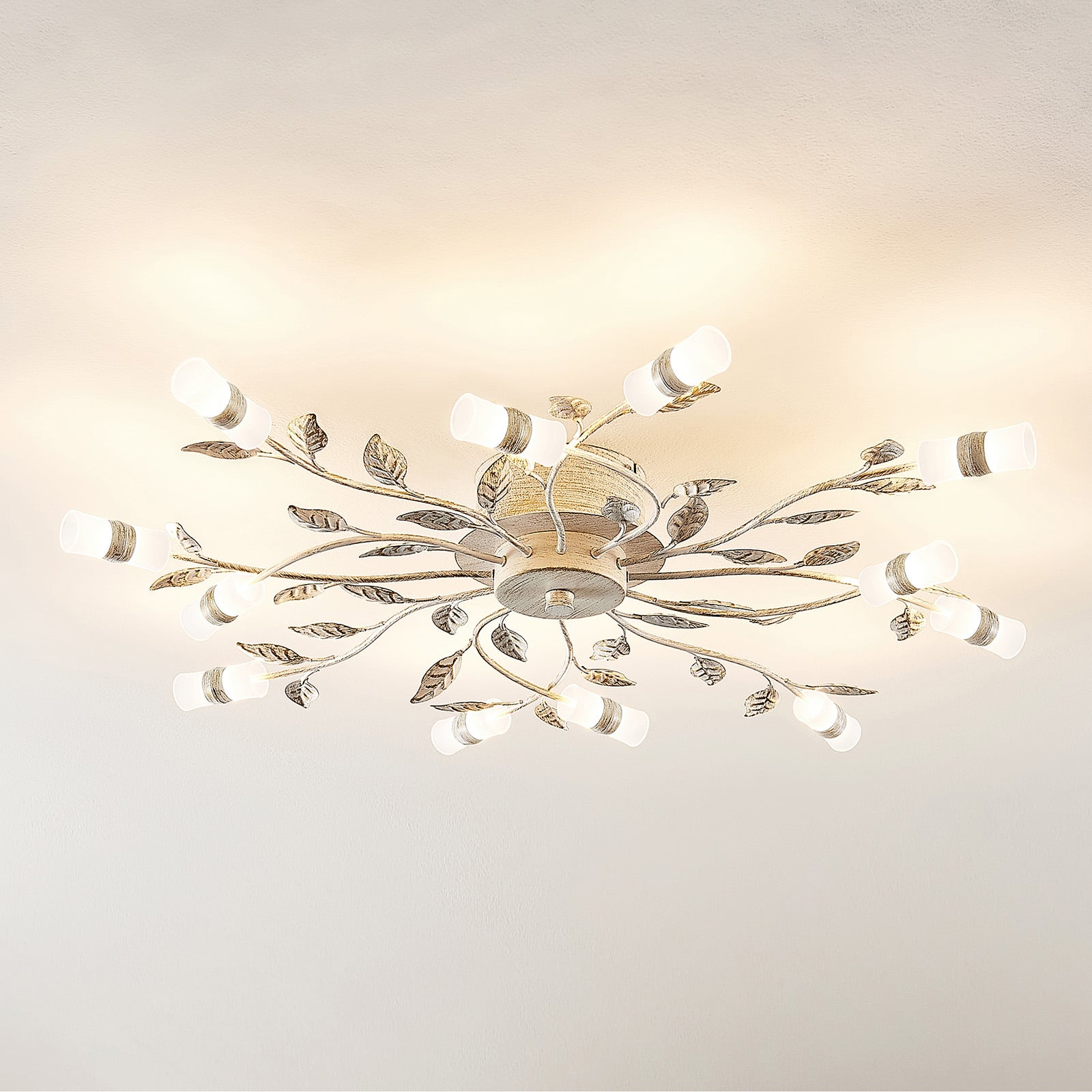 Lindby Deckenleuchte Bolonia LED Lampe Leuchte bronze weiß Ø80cm 32W 3000K - 4251096581188