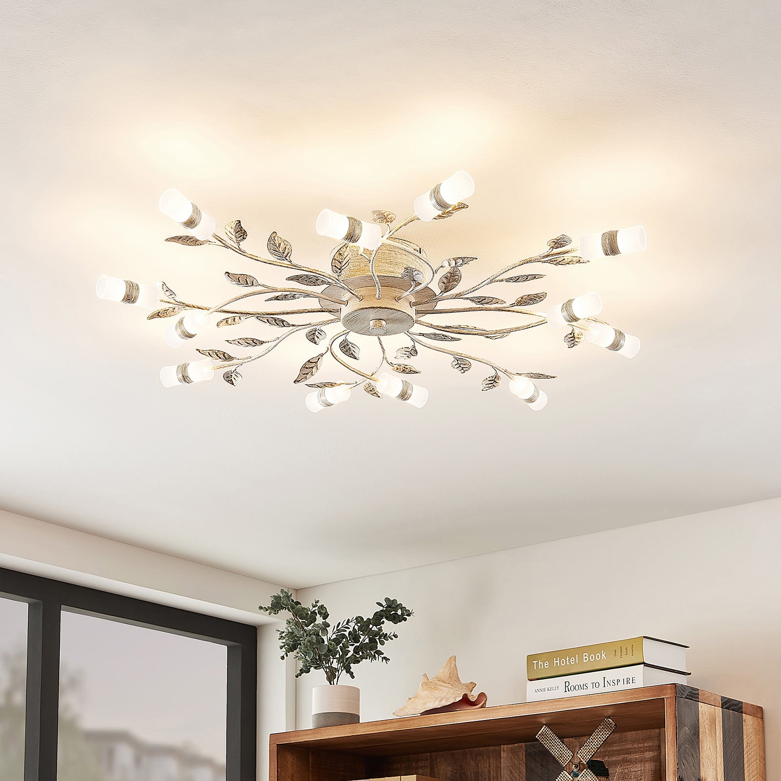 Lindby Deckenleuchte Bolonia LED Lampe Leuchte bronze weiß Ø80cm 32W 3000K - 4251096581188