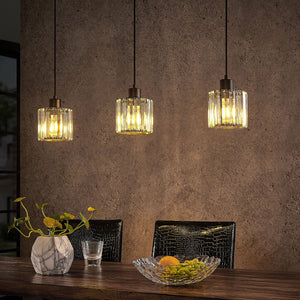 B-Ware Lindby Hängeleuchte Vella LED Pendelleuchte Lampe 3-flg transparent 83cm schwarz
