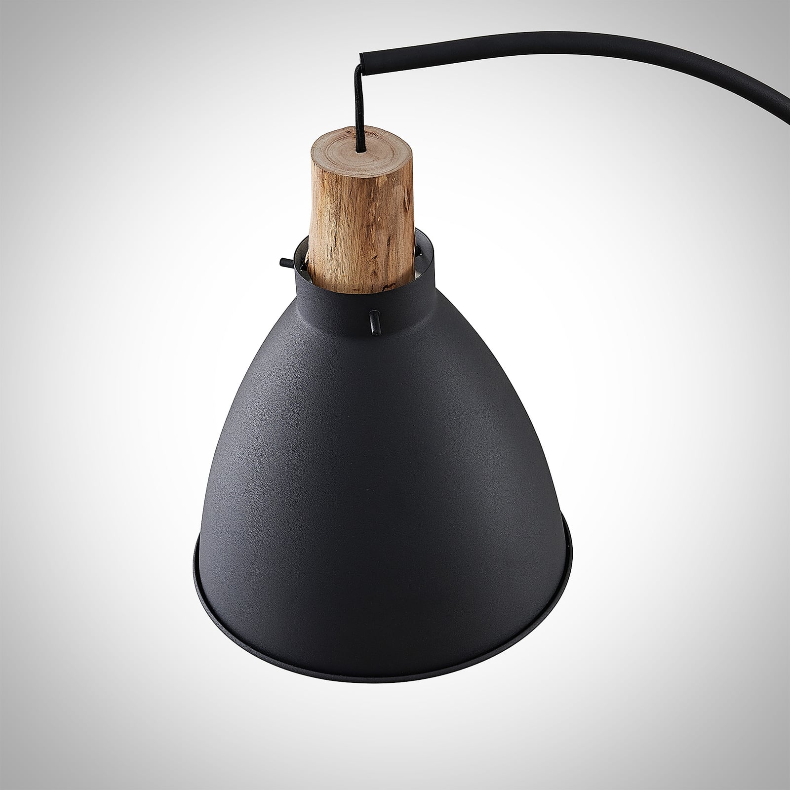 Lindby Stehleuchte Trebale LED Leselampe E27 Leuchte Lampe Holz schwarz 154cm - 4251096584028