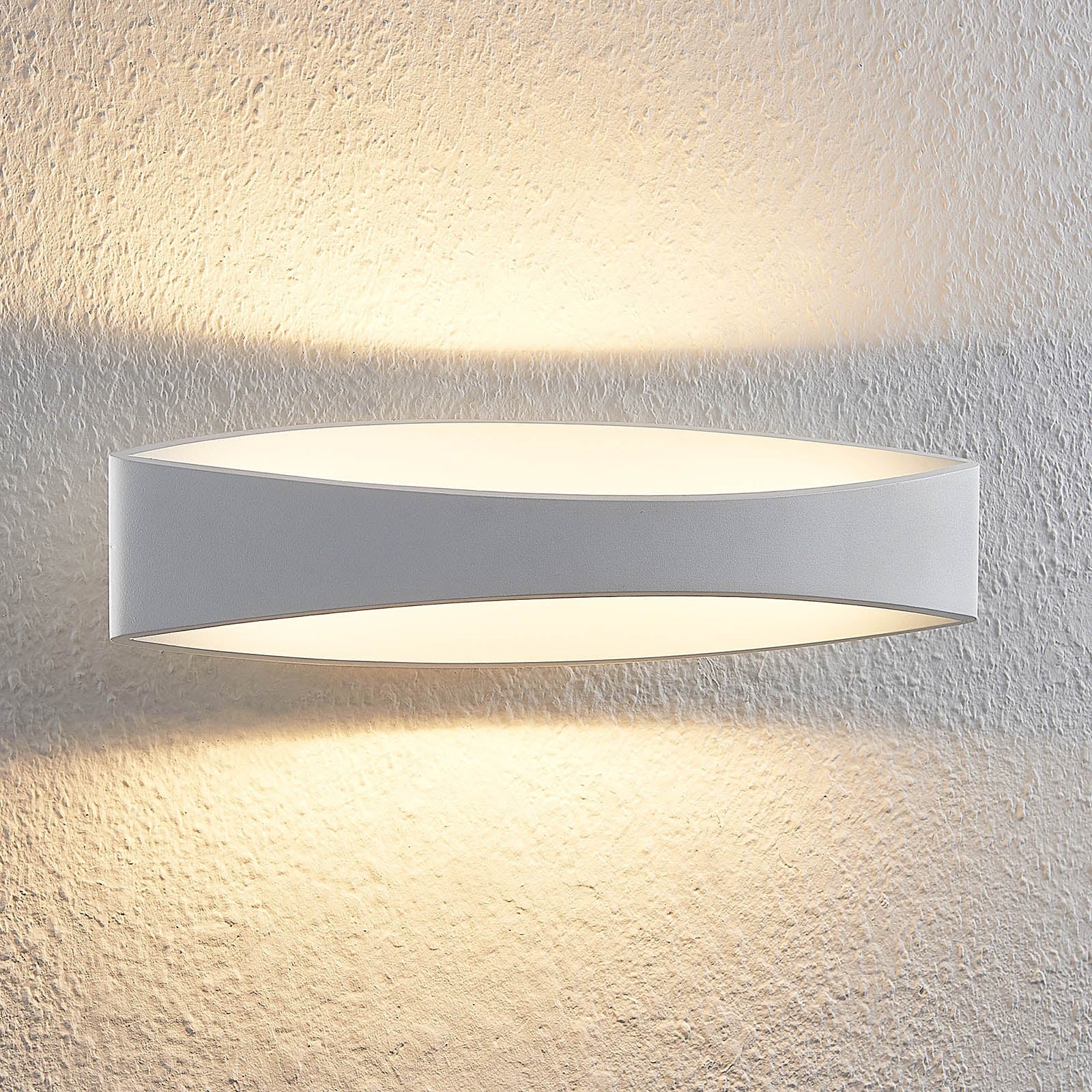 Arcchio Wandleuchte Jelle LED Lampe dimmbar warmweiß 3000K Metall weiß 44x10cm - 4251096592252