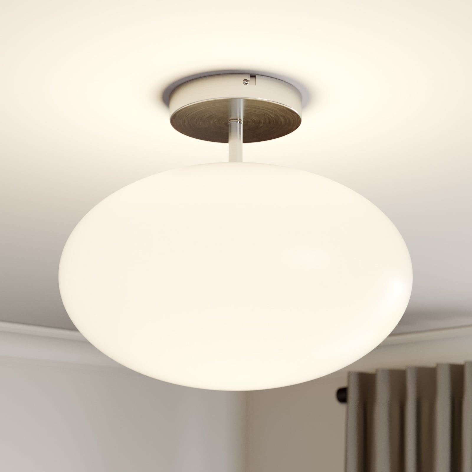 Lindby Deckenlampe Sonika LED Lampe Leuchte dimmbar nickel Ø40cm oval glas - 4251096581713
