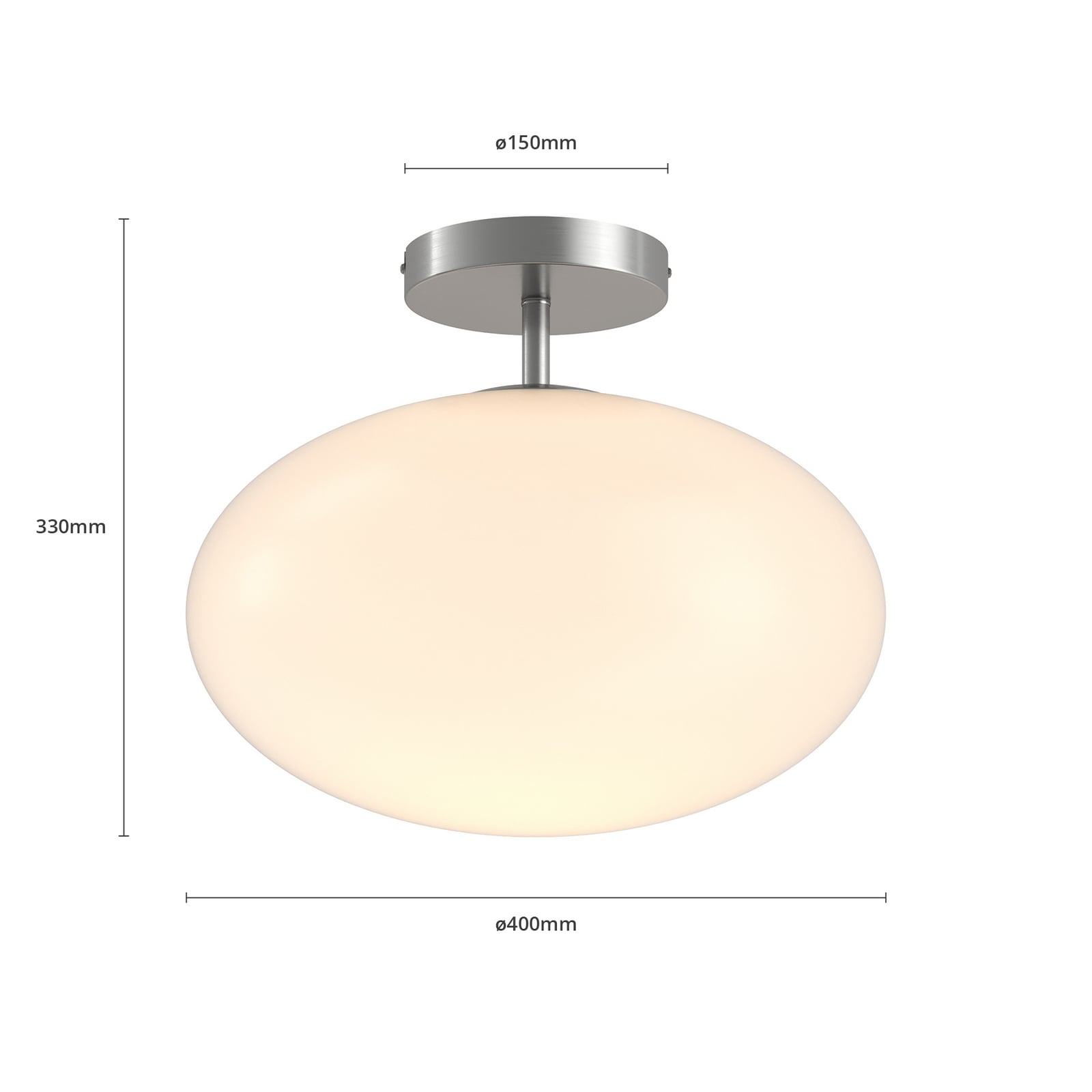 Lindby Deckenlampe Sonika LED Lampe Leuchte dimmbar nickel Ø40cm oval glas - 4251096581713