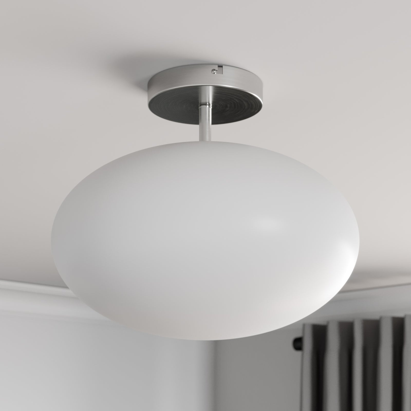 Lindby Deckenlampe Sonika LED Lampe Leuchte dimmbar nickel Ø40cm oval glas - 4251096581713