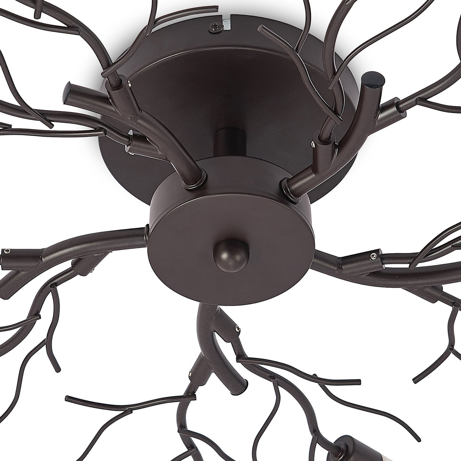 Lindby Deckenleuchte Bigna LED Lampe 10-flammig dimmbar dunkelbraun Ø 68 cm G9 - 4251096599732
