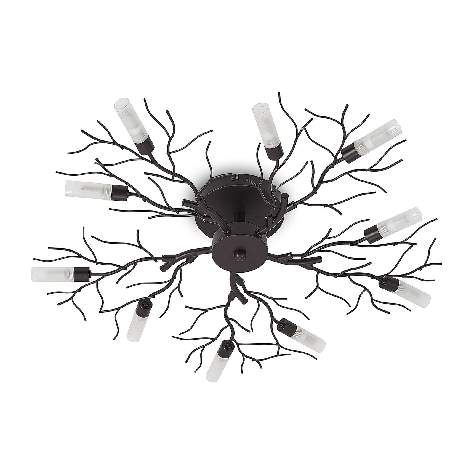 Lindby Deckenleuchte Bigna LED Lampe 10-flammig dimmbar dunkelbraun Ø 68 cm G9 - 4251096599732