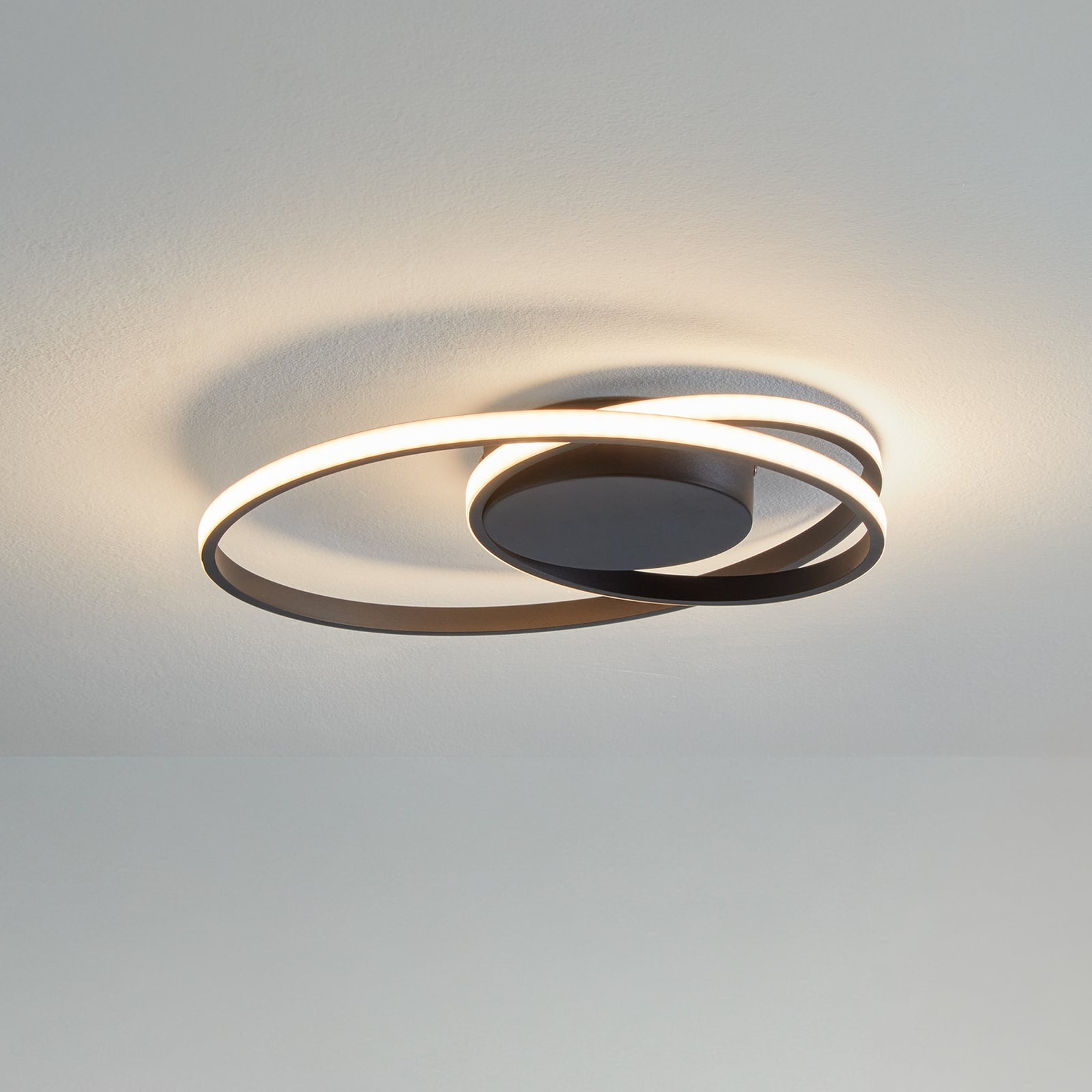 LED Deckenleuchte Lampe Youna schwarz Lindby Alu dimmbar Lichtspender Deckeneuch - 4251096591033