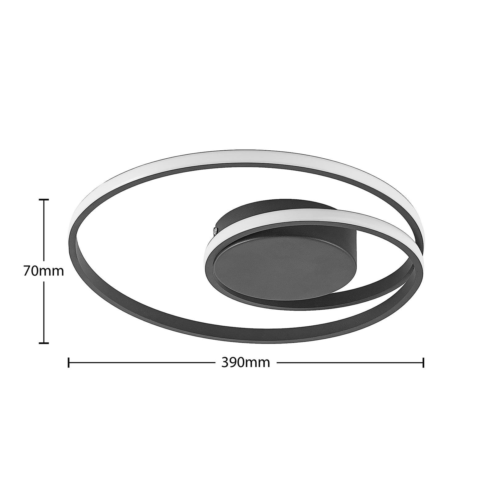 LED Deckenleuchte Lampe Youna schwarz Lindby Alu dimmbar Lichtspender Deckeneuch - 4251096591033