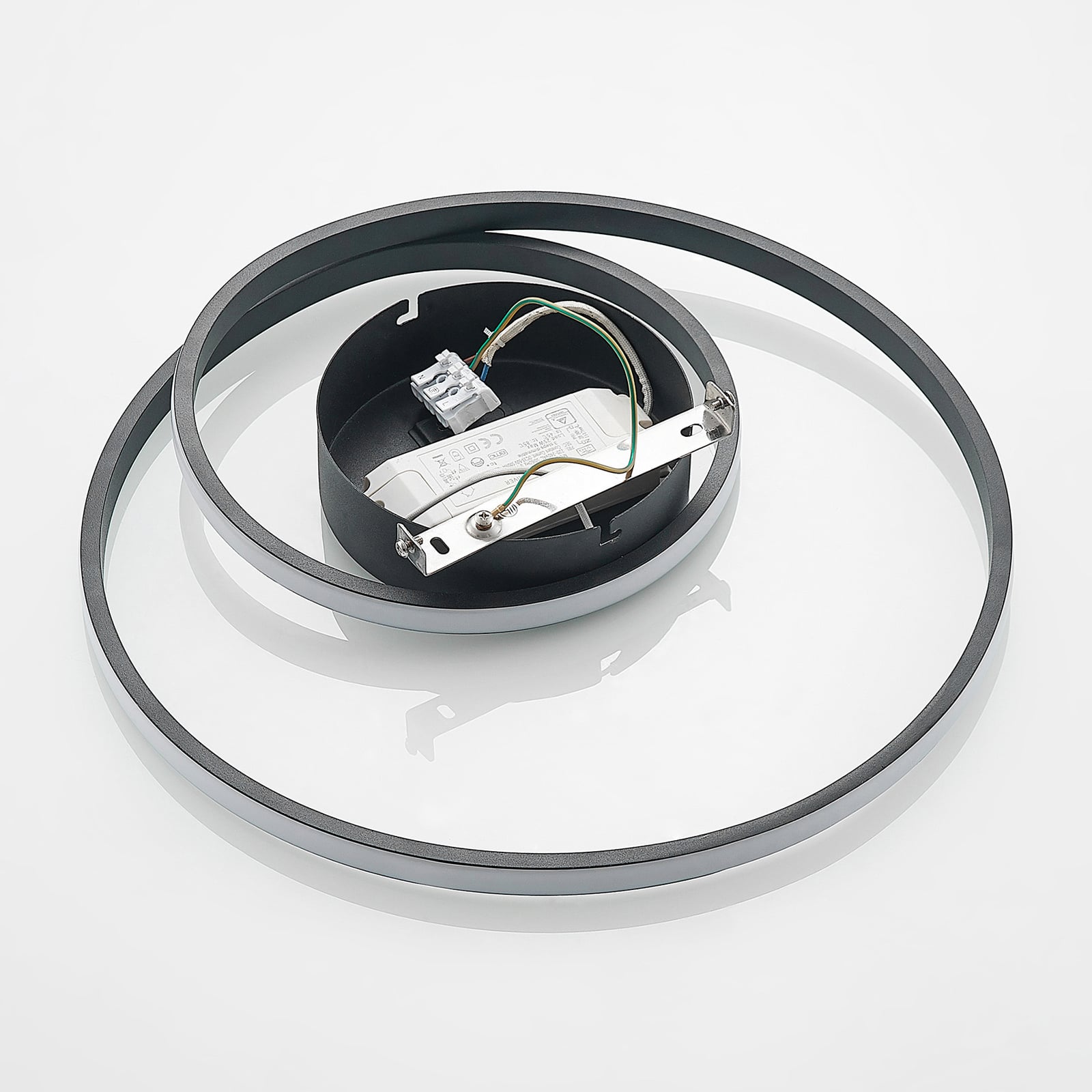 LED Deckenleuchte Lampe Youna schwarz Lindby Alu dimmbar Lichtspender Deckeneuch - 4251096591033