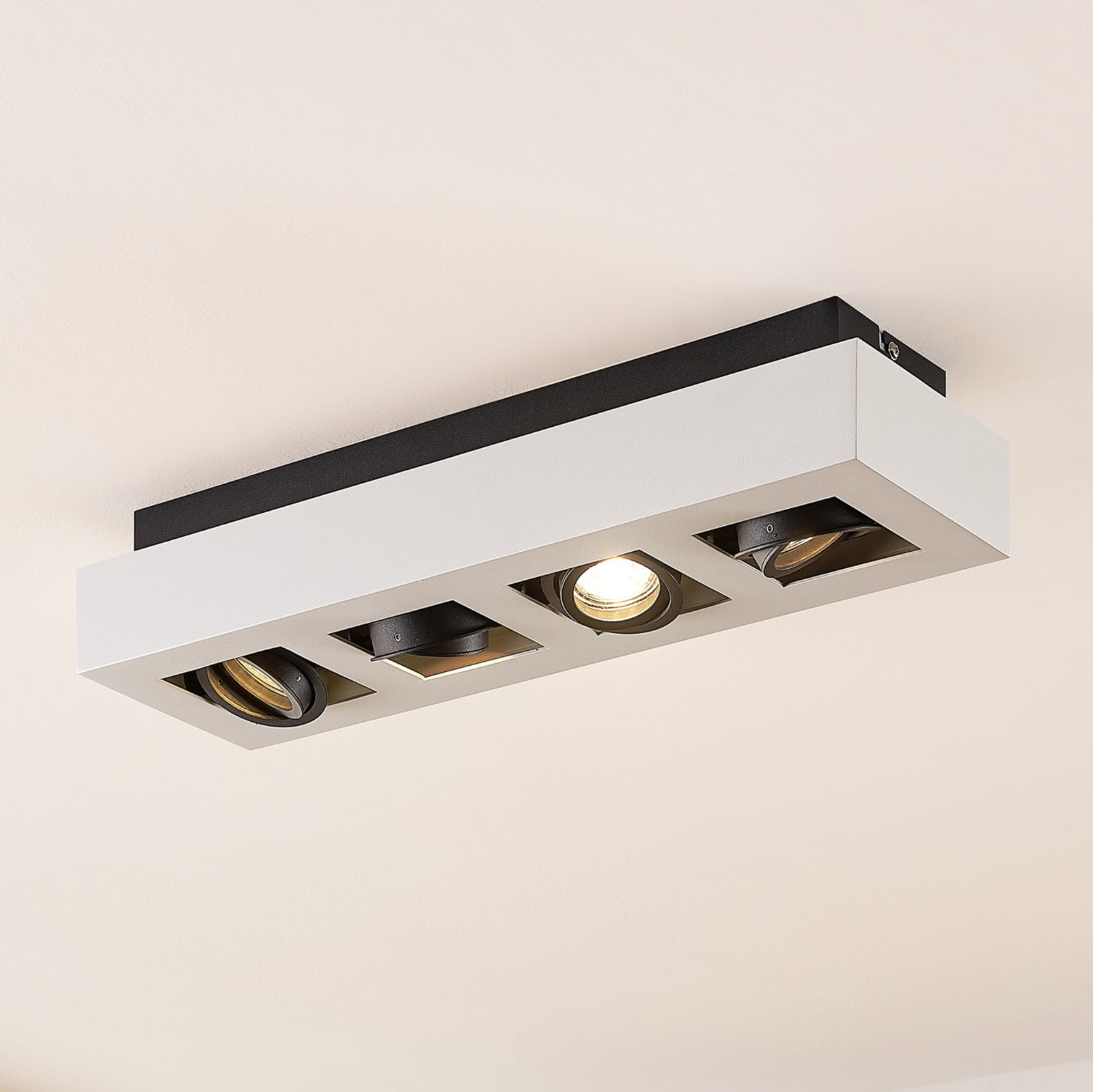 Arcchio Deckenleuchte Strahler Vince LED dimmbar 4-flammig weiß 47x14cm - 4251096582000