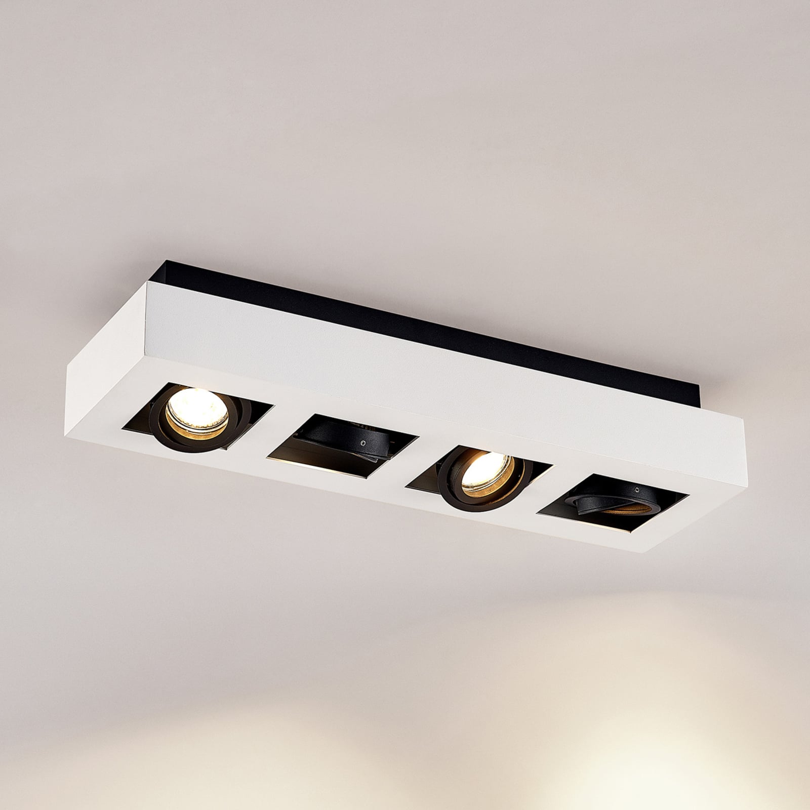 Arcchio Deckenleuchte Strahler Vince LED dimmbar 4-flammig weiß 47x14cm - 4251096582000