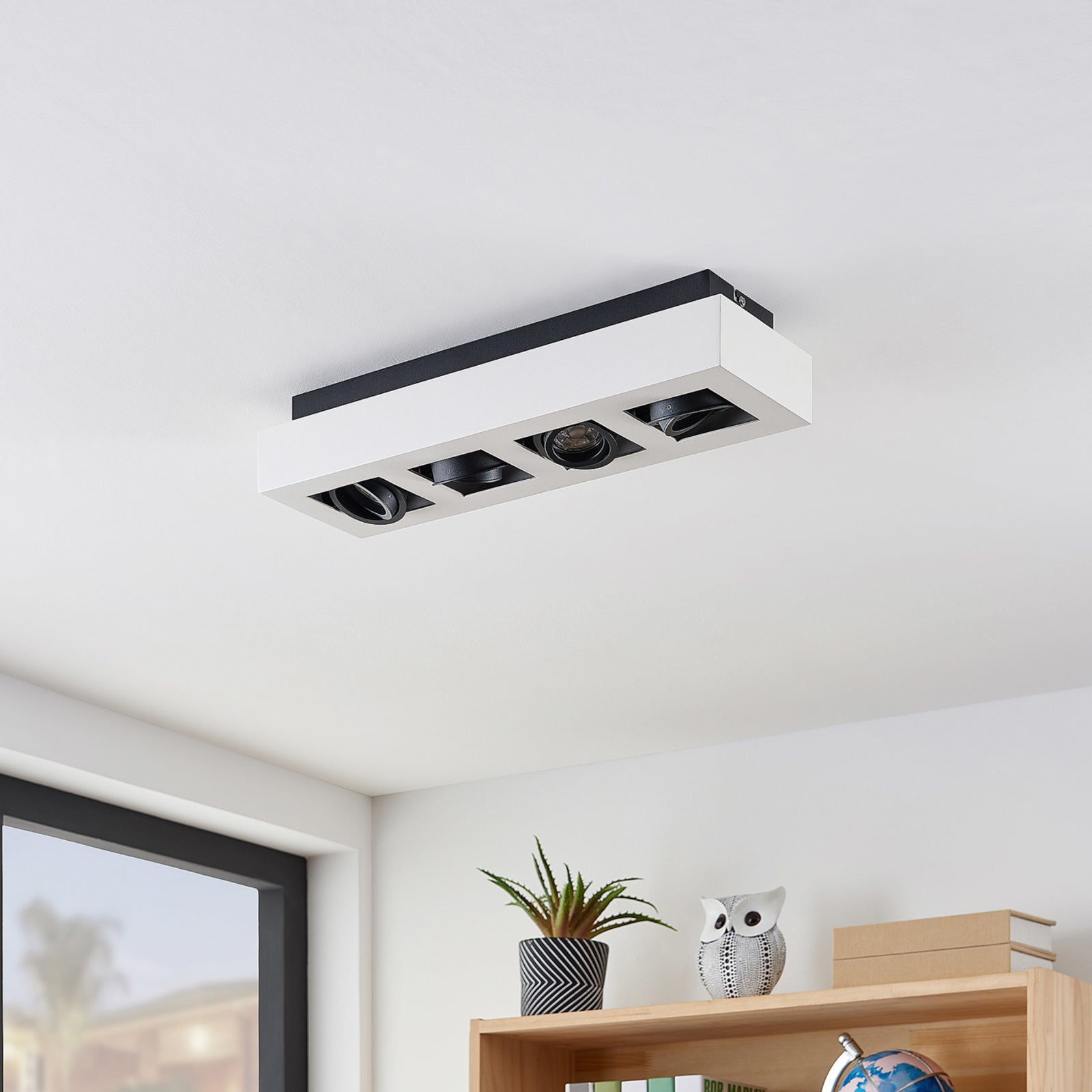 Arcchio Deckenleuchte Strahler Vince LED dimmbar 4-flammig weiß 47x14cm - 4251096582000