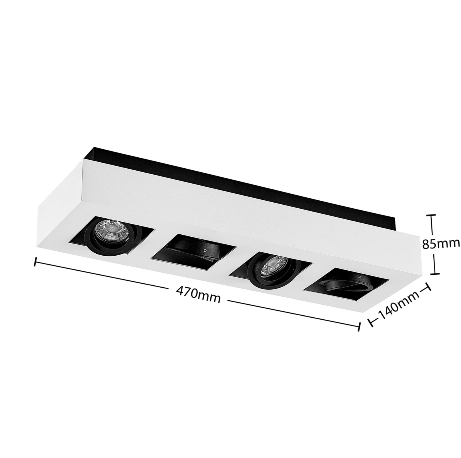 Arcchio Deckenleuchte Strahler Vince LED dimmbar 4-flammig weiß 47x14cm - 4251096582000