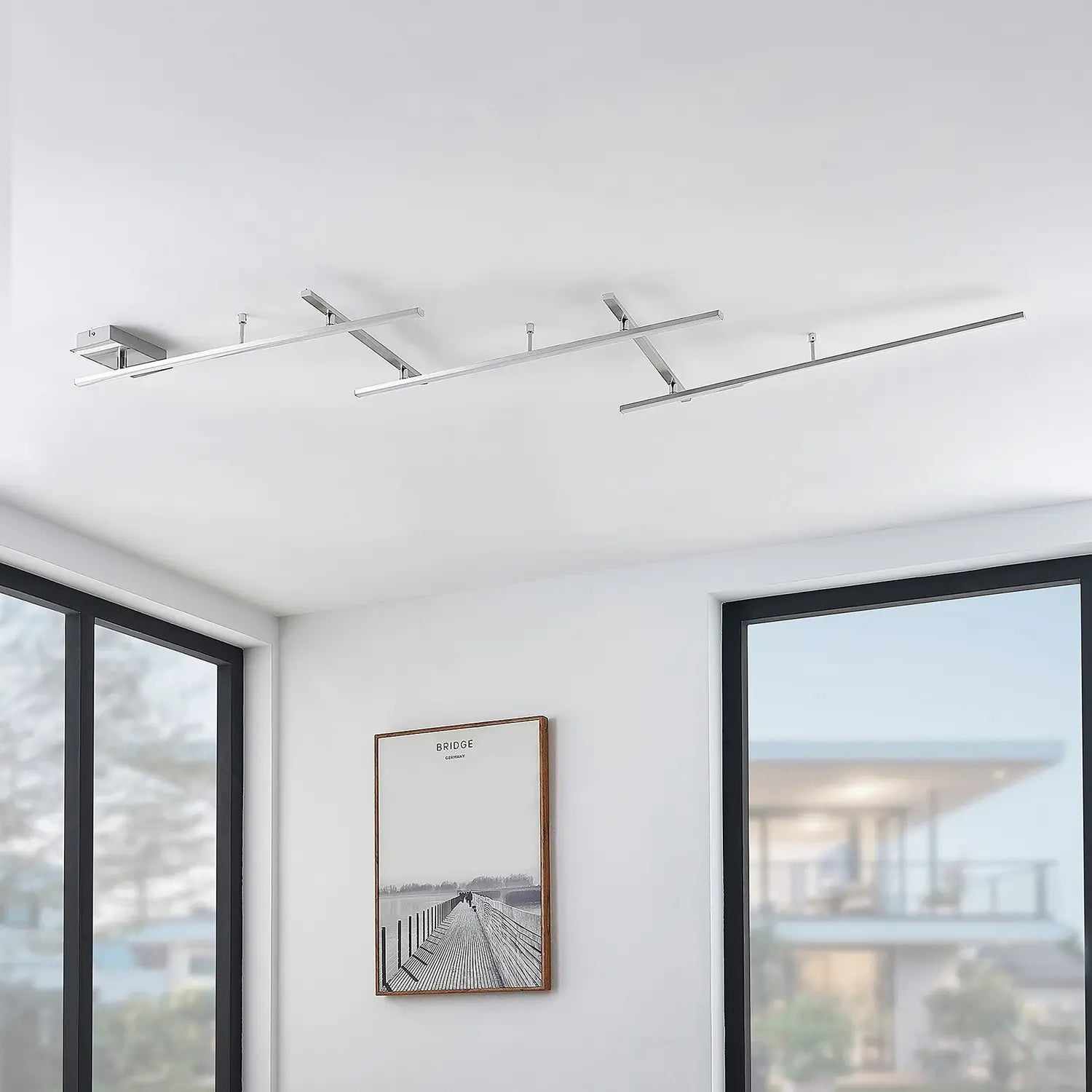 B-Ware Lindby Deckenleuchte Lampe Acia Led Nickel 250 Cm Warmweiß 25 W Verstellbar Stahl - 9626811