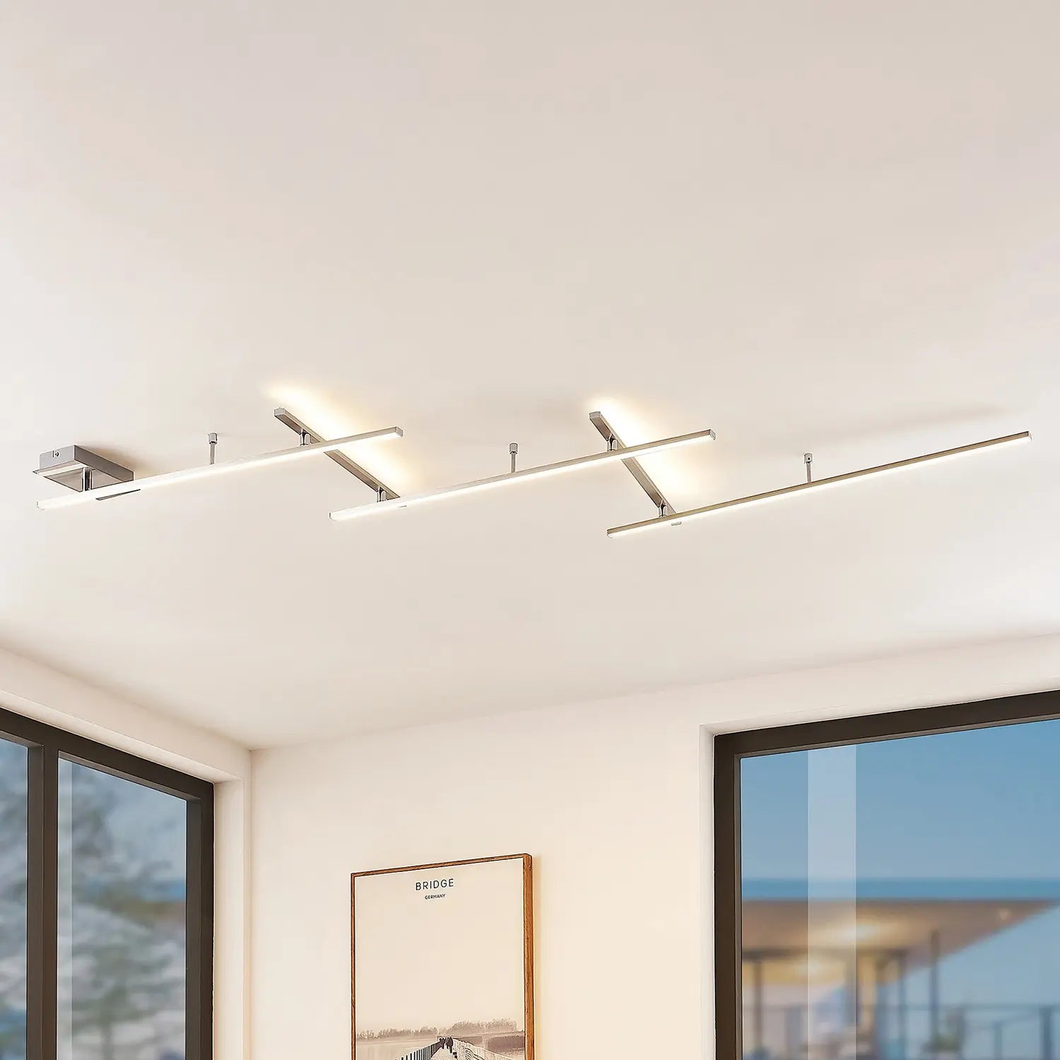 B-Ware Lindby Deckenleuchte Lampe Acia Led Nickel 250 Cm Warmweiß 25 W Verstellbar Stahl - 9626811