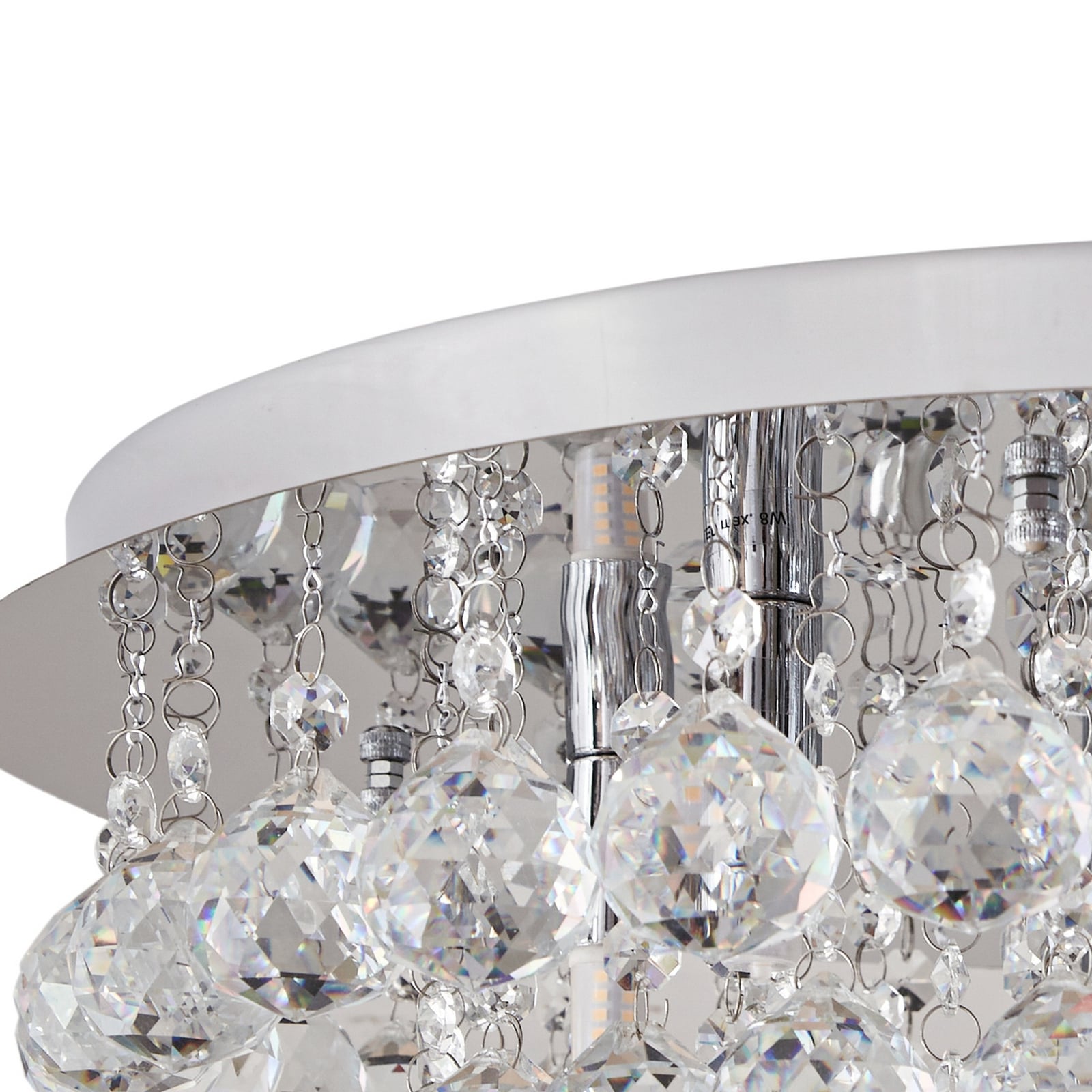 Lindby Deckenleuchte Antonino LED Kristall Deckenlampe dimmbar chrom Ø55cm 8-flg - 4251096590043