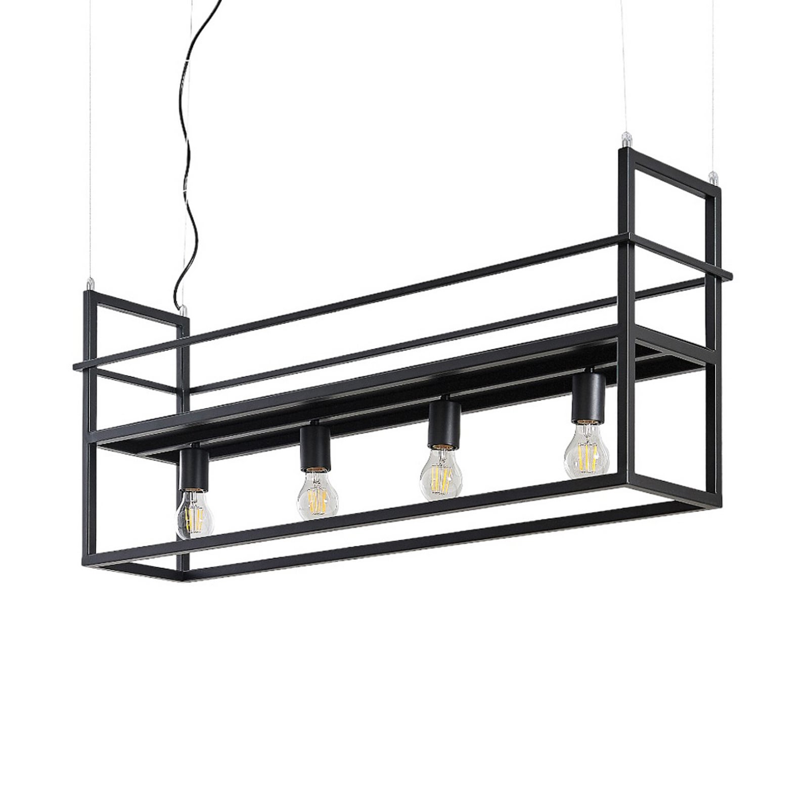 Lindby Hängeleuchte Grisela LED Pendelleuchte Lampe schwarz 4-flammig 120cm - 4251096589641