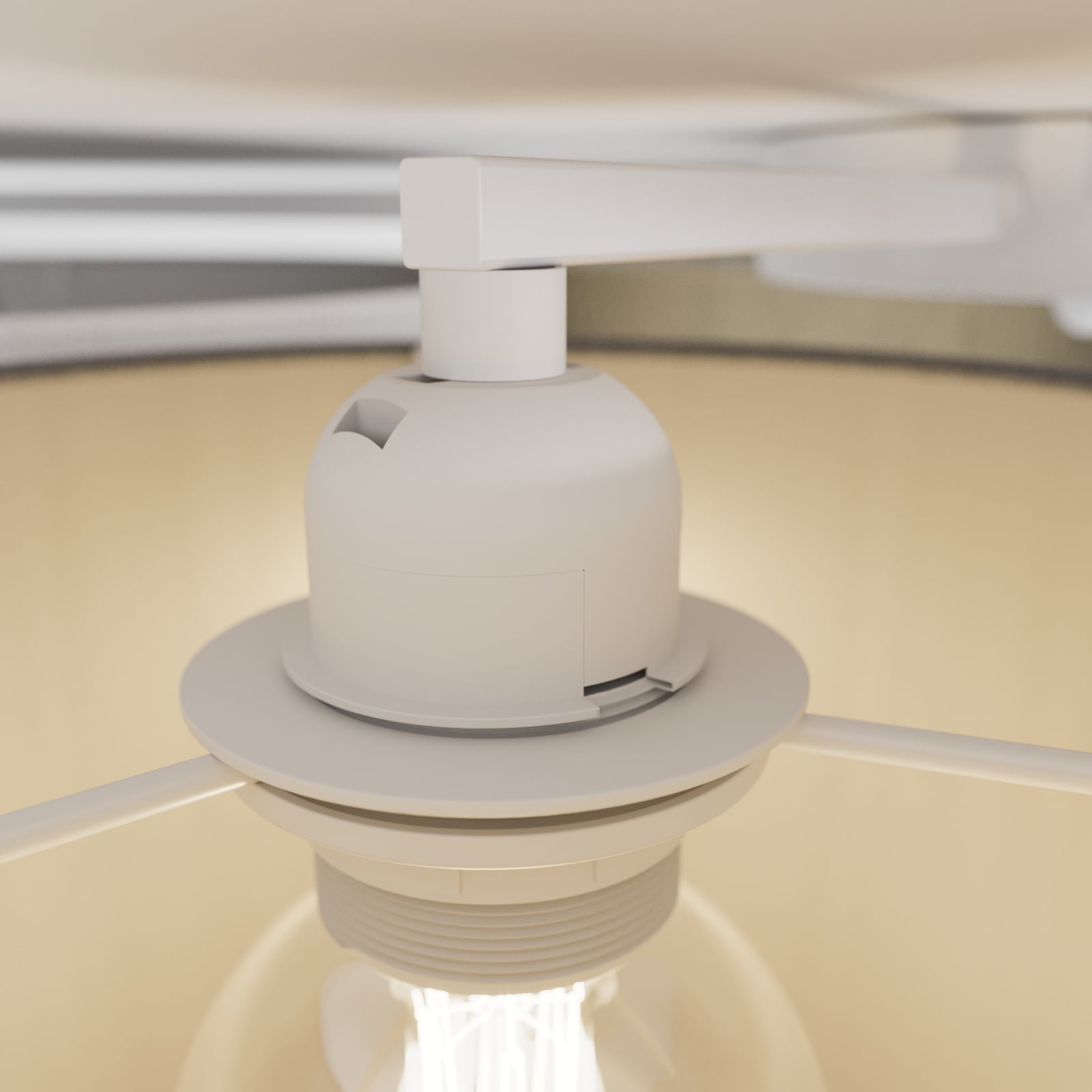 Lindby Deckenleuchte Laurenz 5-flg LED dimmbar IP20 E27 grau beige Leuchte - 4251096585360