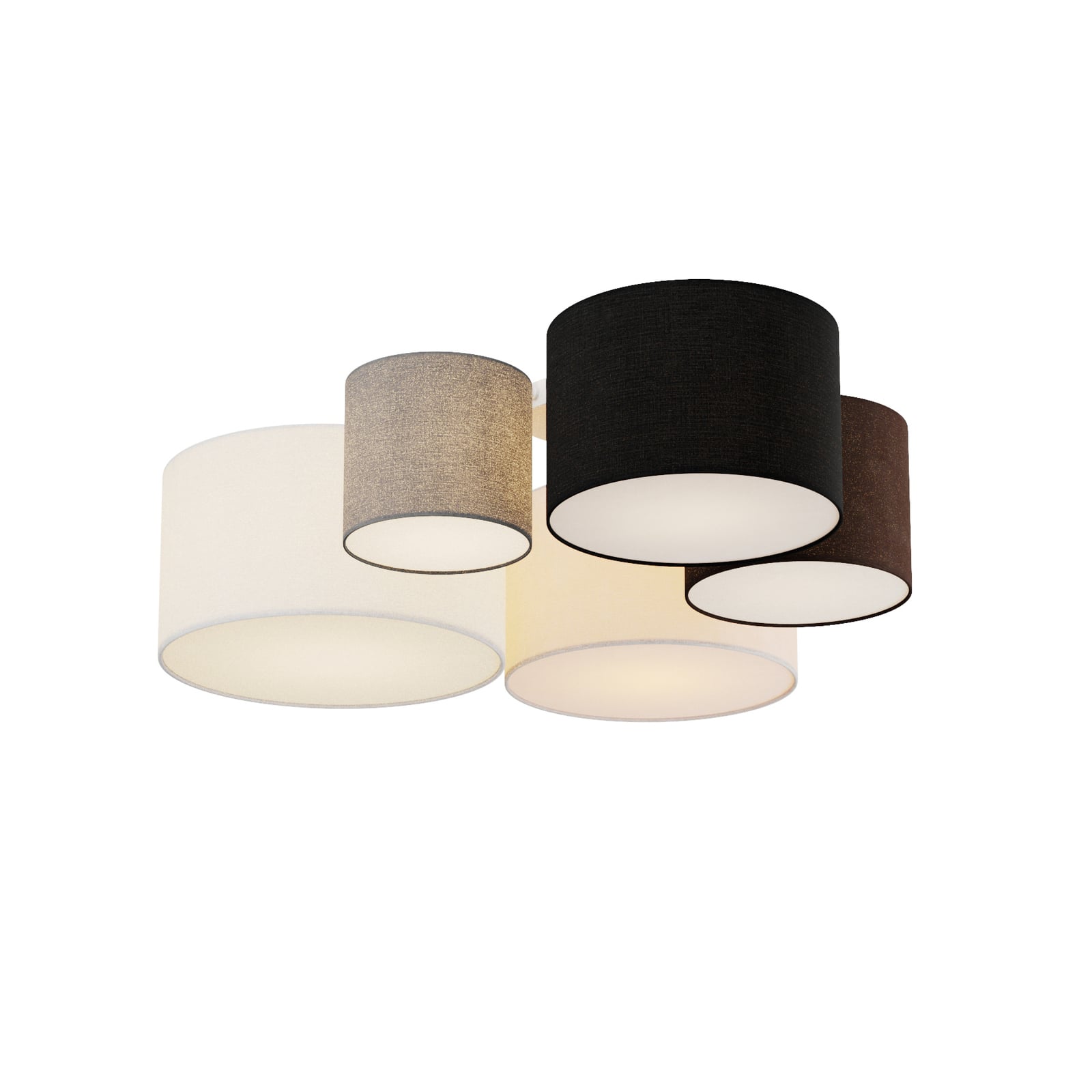 Lindby Deckenleuchte Laurenz 5-flg LED dimmbar IP20 E27 grau beige Leuchte - 4251096585360