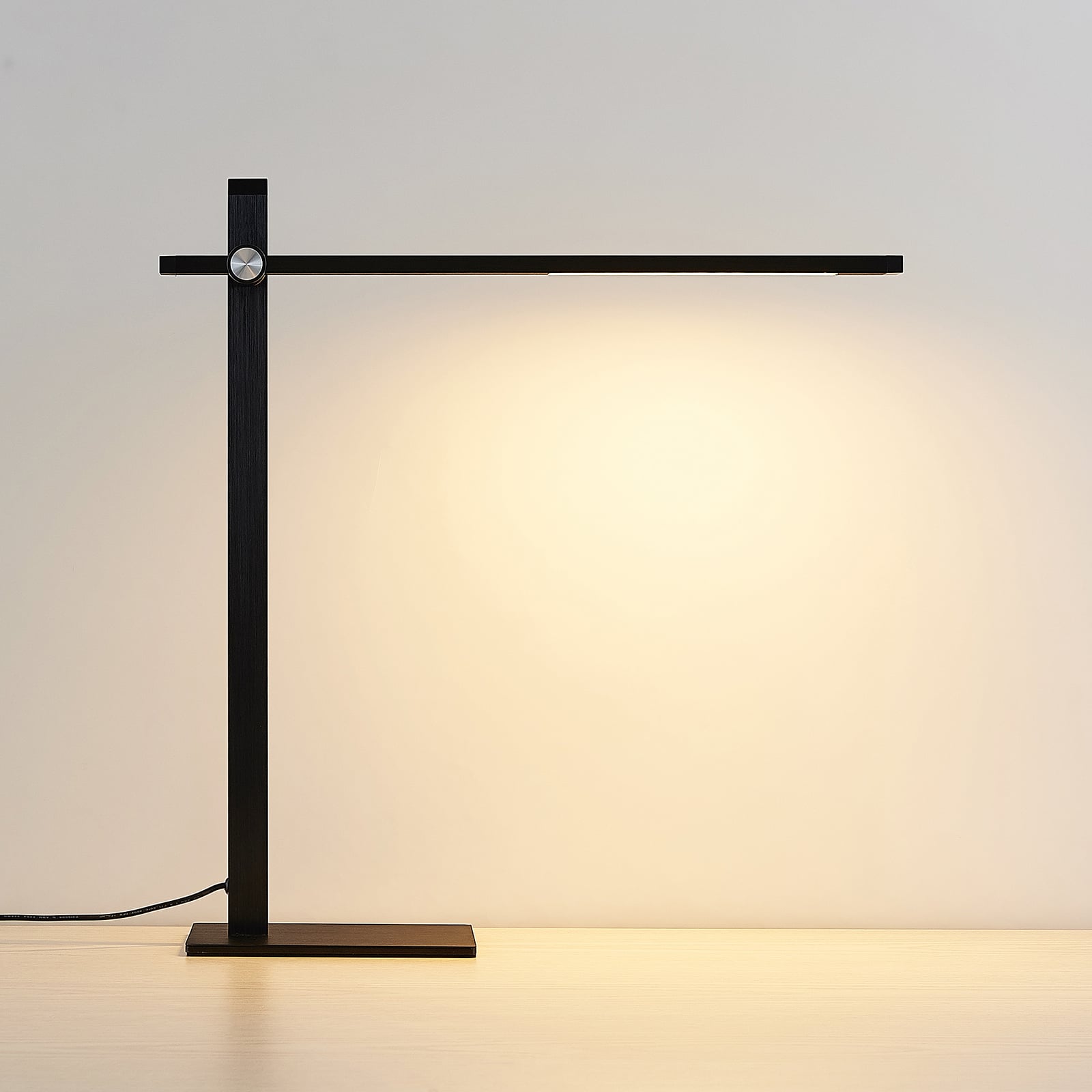 Lucande Tischleuchte Wasko LED dimmbar schwarz Metall 3000K 420lm 12x45,5cm - 4251096597172