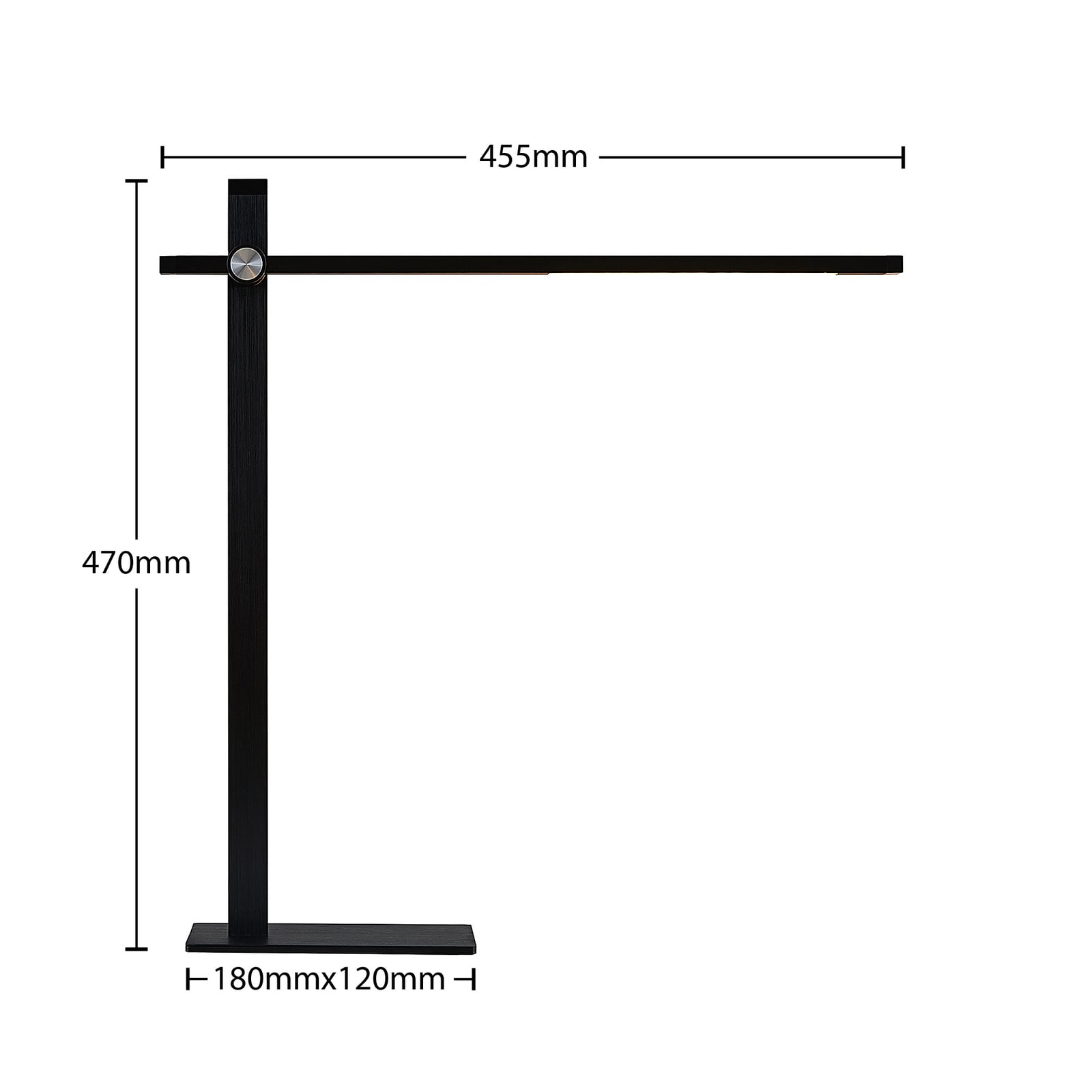 Lucande Tischleuchte Wasko LED dimmbar schwarz Metall 3000K 420lm 12x45,5cm - 4251096597172