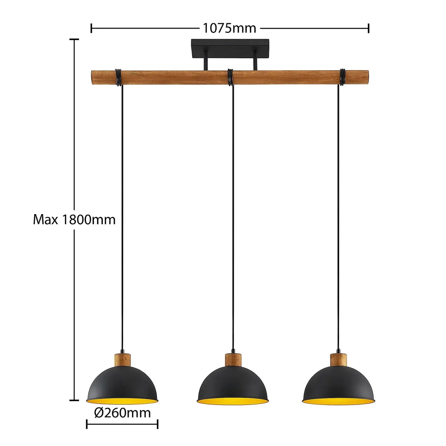 Lindby Flurin Hängeleuchte Pendelleuchte Esstischlampe 3 Flg Schwarz Metall B-Ware - 9627306
