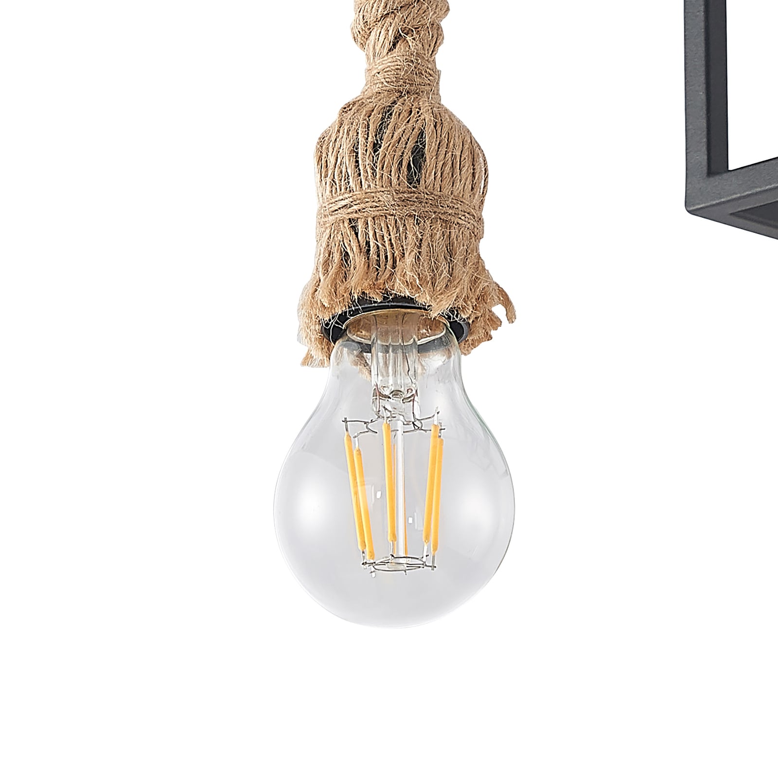 Lucande Deckenleuchte Andrik Hängeleuchte Lampe dimmbar schwarz hellbraun 44cm - 4251911702170