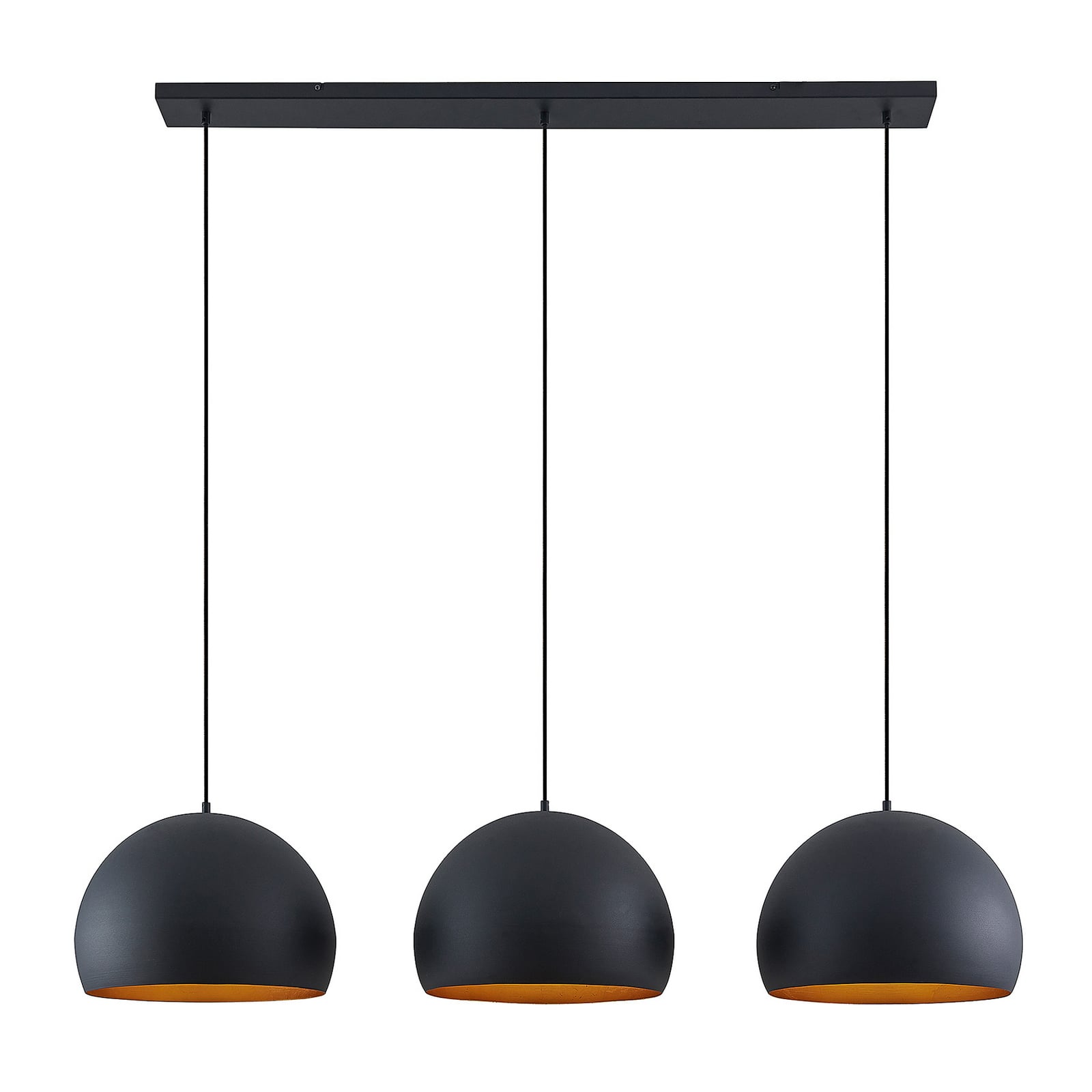 Lindby Pendellampe Hängeleuchte Tarjei LED Lampe dimmbar schwarz-gold 146cm - 4251911703320