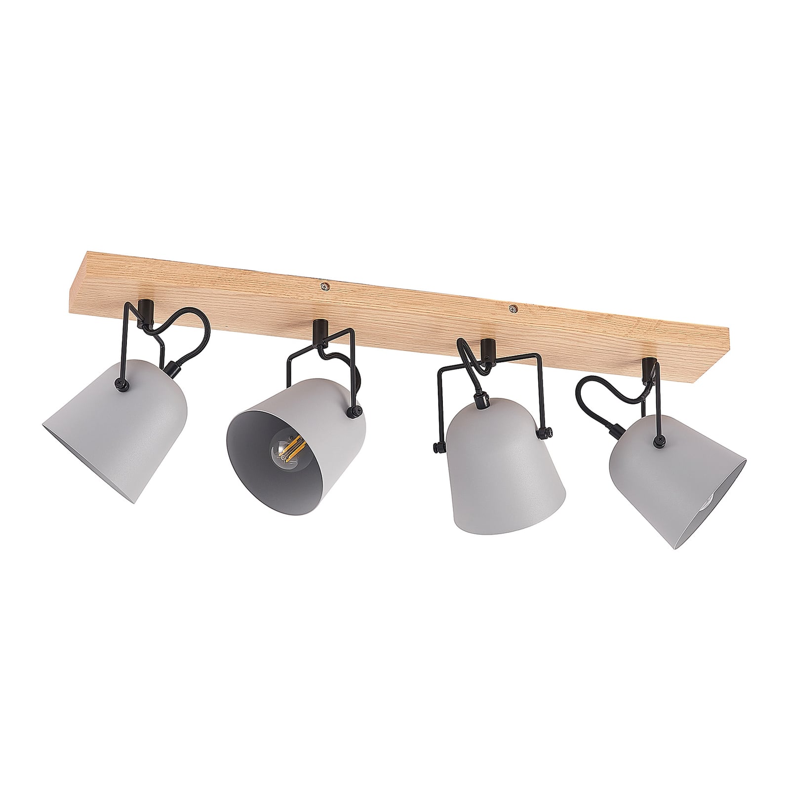 Lindby Deckenleuchte Lampe Adalin LED 4-flammig dimmbar grau E14 68x16cm - 4251911710113