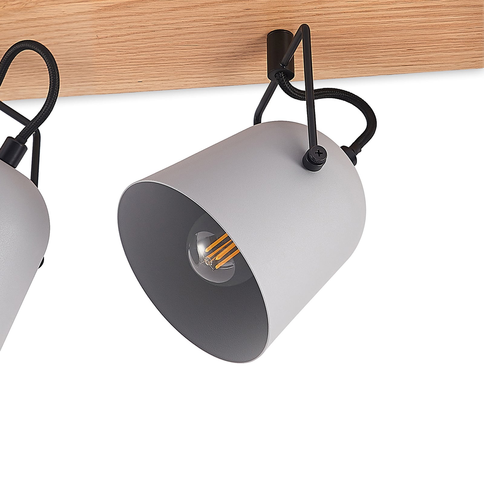 Lindby Deckenleuchte Lampe Adalin LED 4-flammig dimmbar grau E14 68x16cm - 4251911710113
