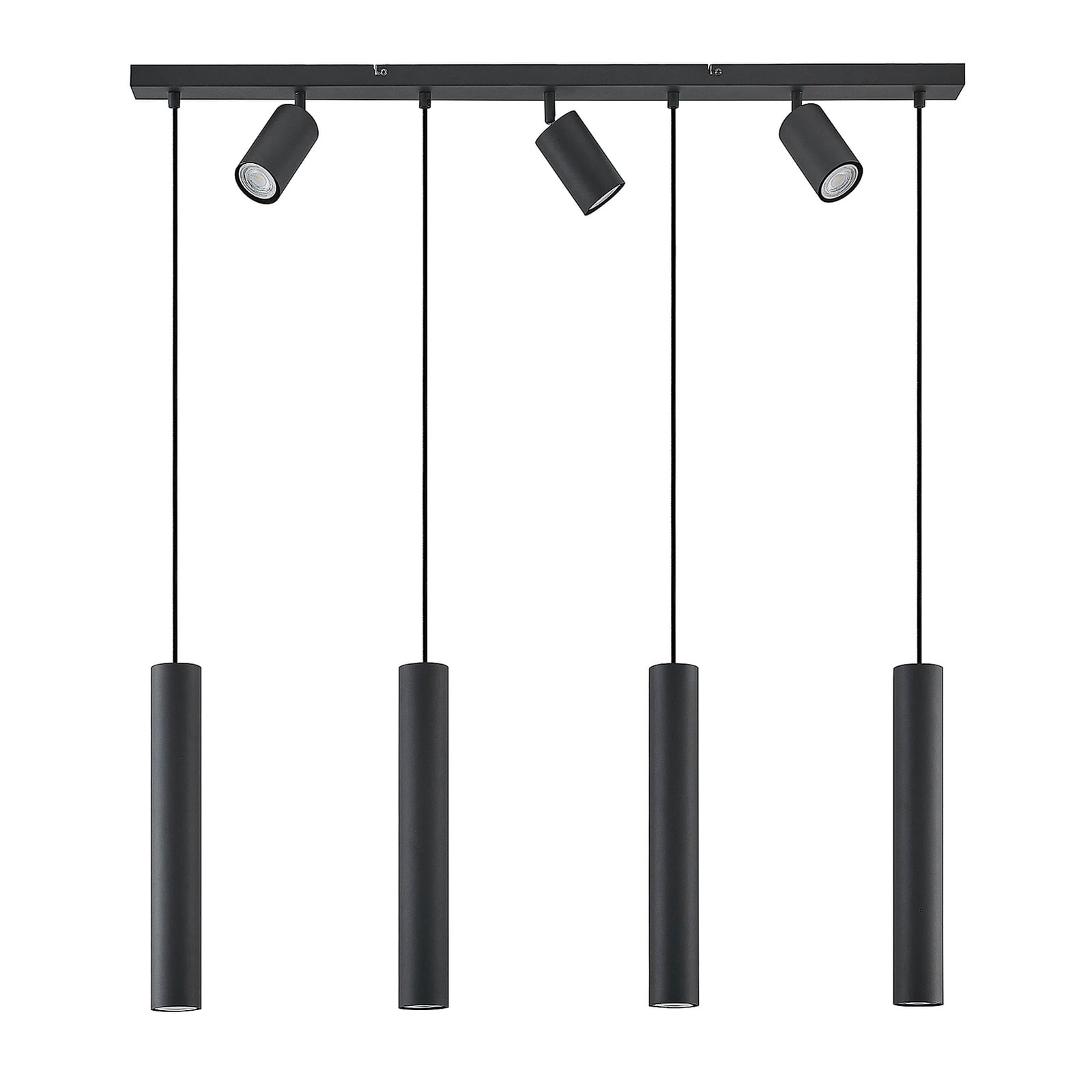 Lindby Hängeleuchte Pendelleuchte Sanad LED 7-flammig schwarz modernes Design - 4251911702897