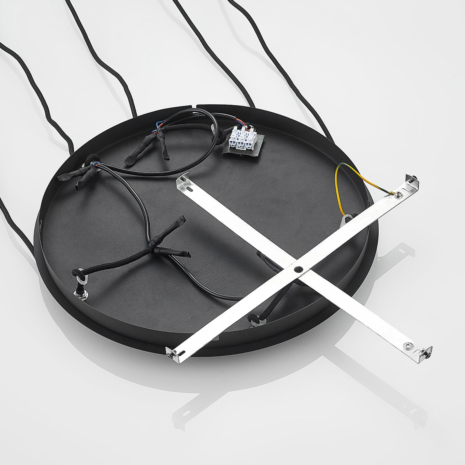 Lindby Hängeleuchte Sanad LED Pendelleuchte dimmbar schwarz 5-flg 40cm Ø 40cm - 4251911703108