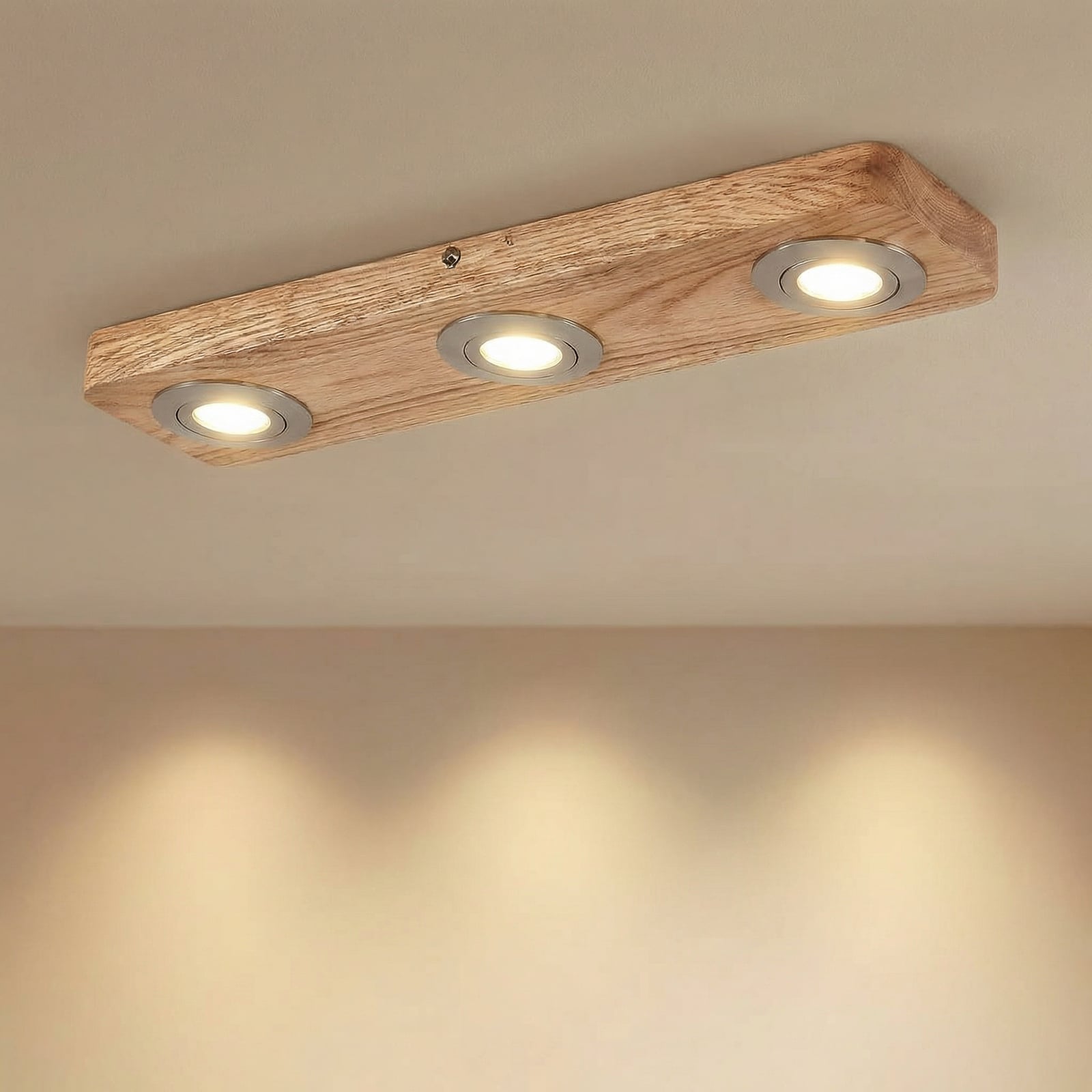 Lindby Deckenleuchte Mikari LED Hängeleuchte Lampe Leuchte Holz schwenkbar 48cm - 4251911707953