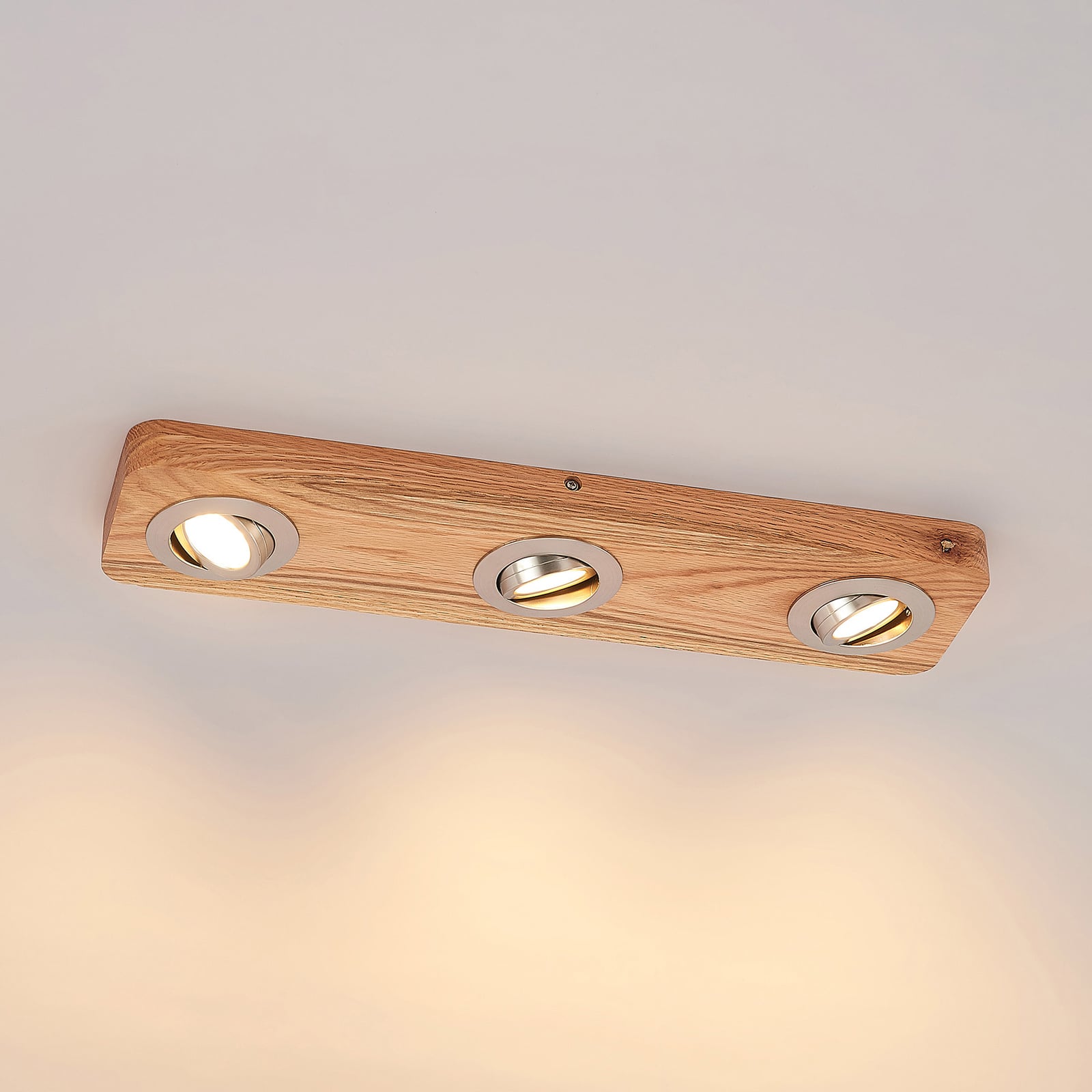 Lindby Deckenleuchte Mikari LED Hängeleuchte Lampe Leuchte Holz schwenkbar 48cm - 4251911707953