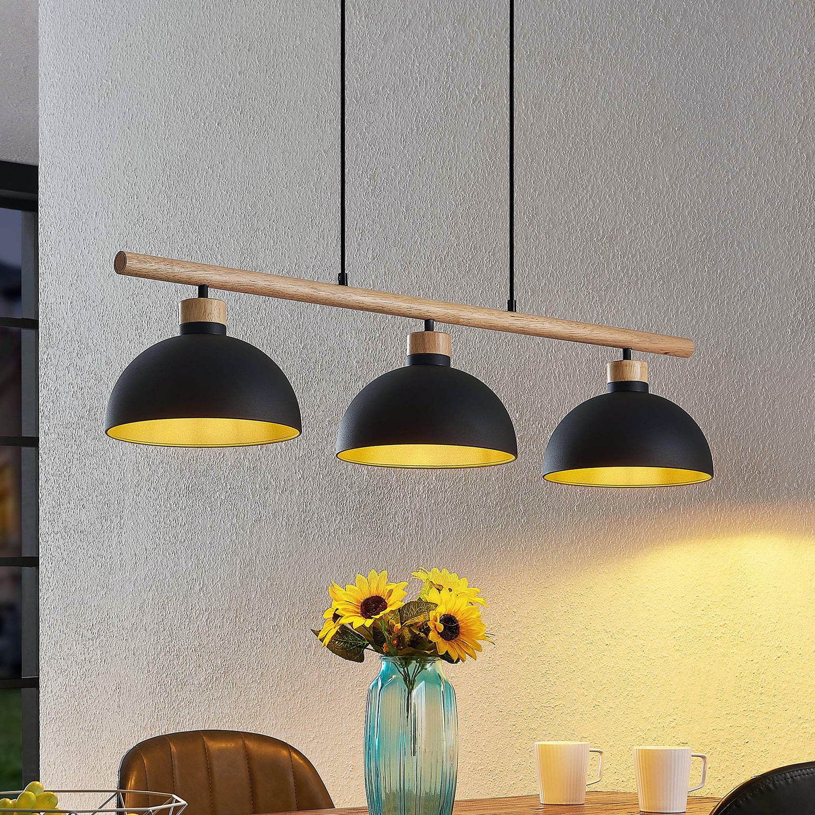 Lindby Tirzana Hängeleuchte Deckenlampe Pendelleuchte E27 dreiflammig schwarz - 4251911708950