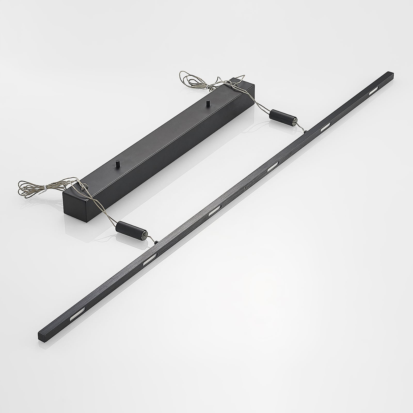 Lucande Pendelleuchte Hängeleuchte Stakato LED dimmbar schwarz 120cm 6-flg. - 4251911718942
