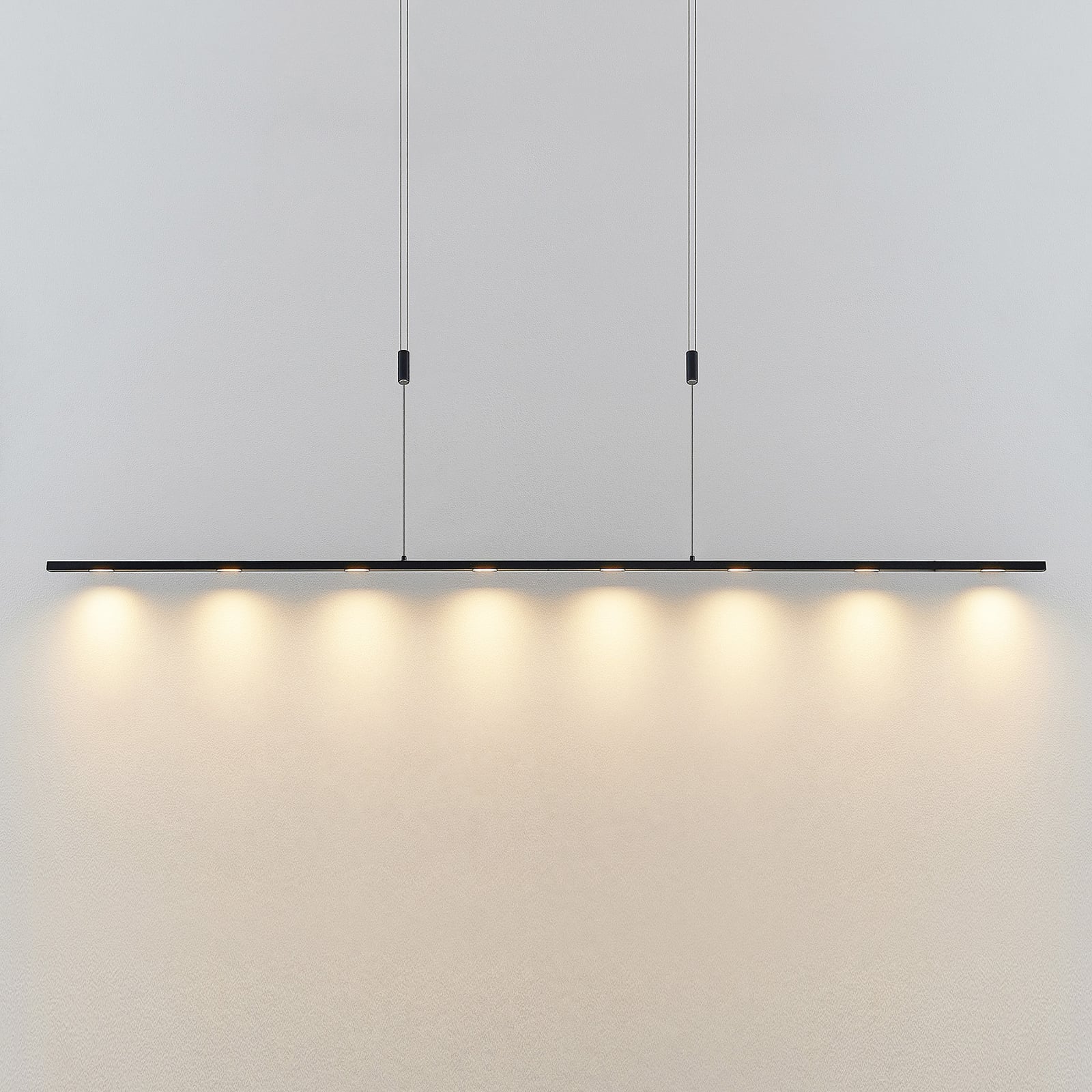 Lucande Pendelleuchte Hängeleuchte Stakato LED dimmbar schwarz 180cm 8-flg. - 4251911718966