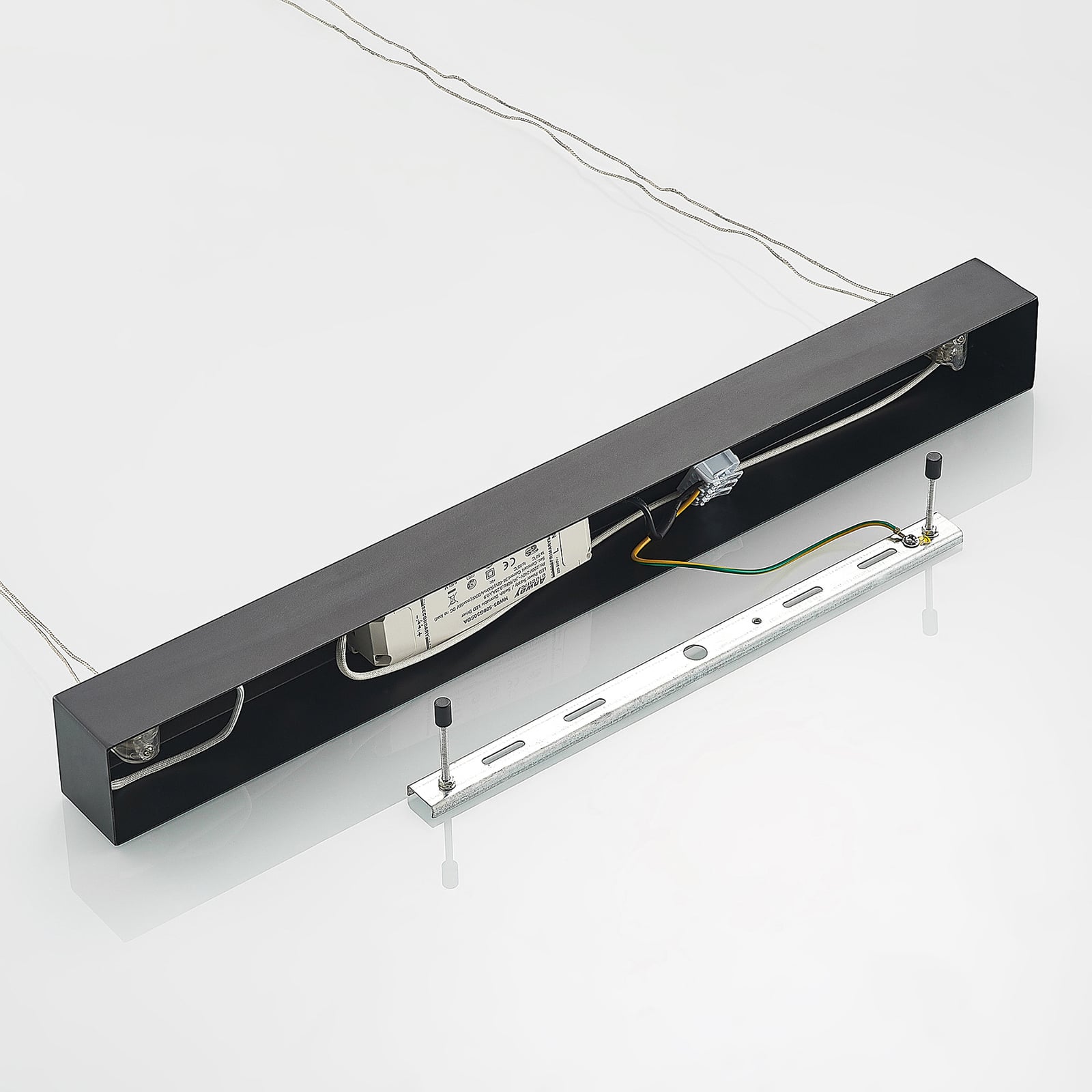 Lucande Pendelleuchte Hängeleuchte Stakato LED dimmbar schwarz 180cm 8-flg. - 4251911718966