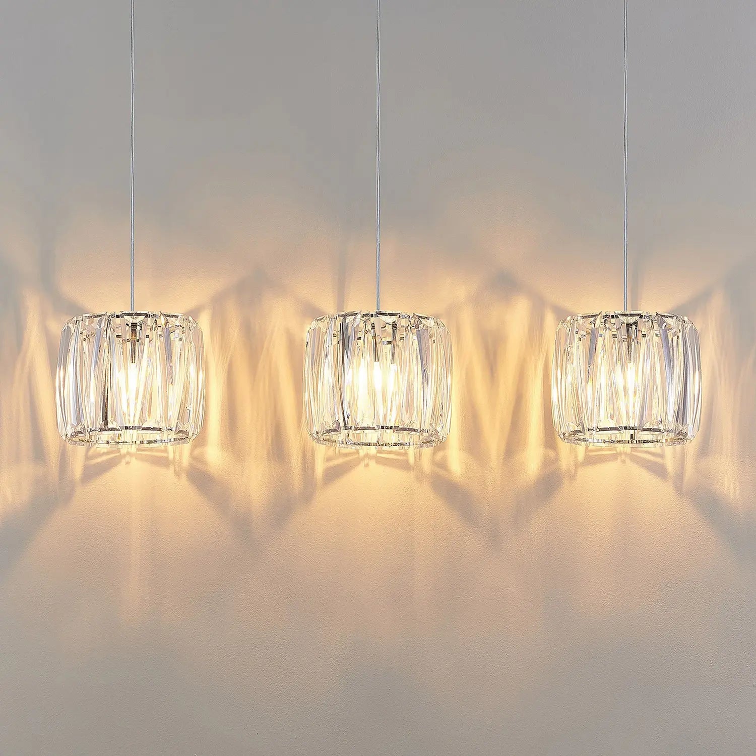 B-Ware Lindby Hängelampe Pendelleuchte Sofia Chrom Transparent Metall Acryl 3 Flammig - 9627685