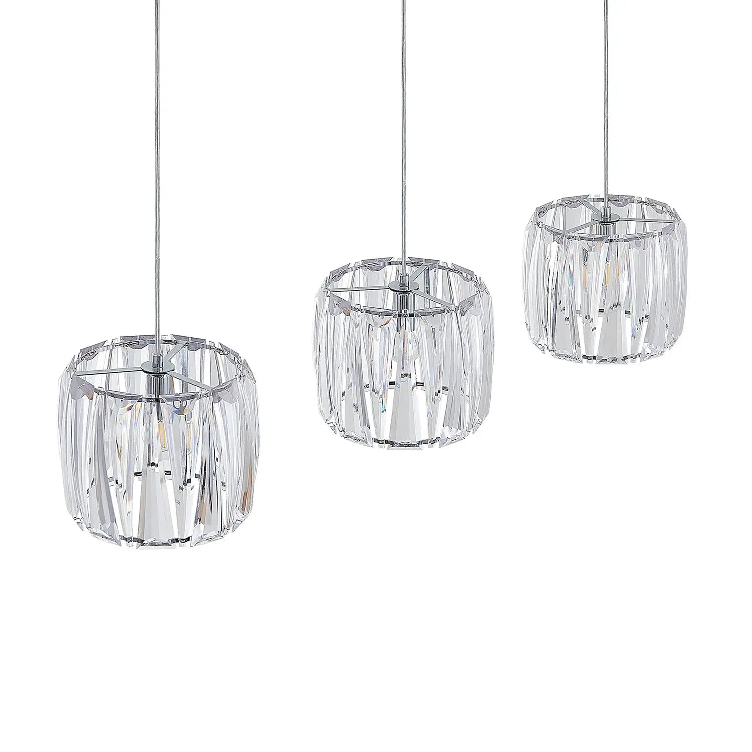 B-Ware Lindby Hängelampe Pendelleuchte Sofia Chrom Transparent Metall Acryl 3 Flammig - 9627685