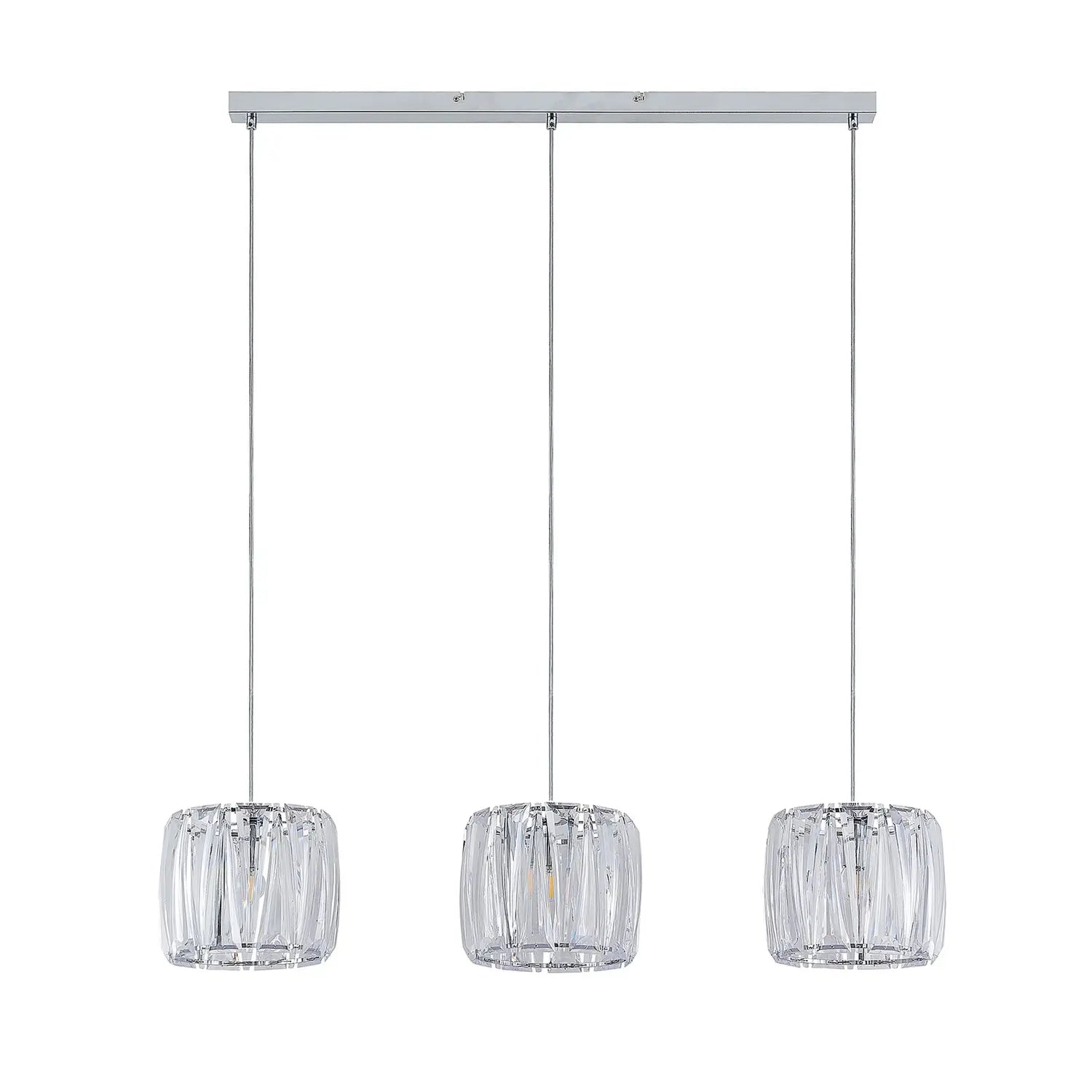B-Ware Lindby Hängelampe Pendelleuchte Sofia Chrom Transparent Metall Acryl 3 Flammig - 9627685