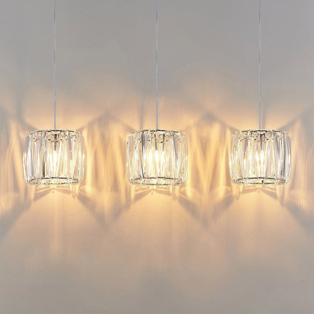 Lindby Hängelampe Pendelleuchte Sofia chrom transparent Metall Acryl 3-flammig - 9627685