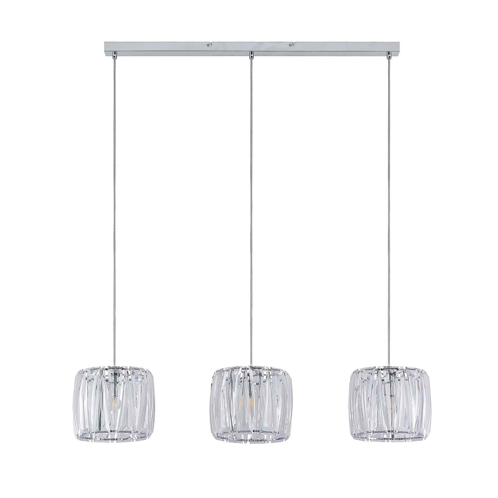 Lindby Hängelampe Hängeleuchte Sofia LED Pendelleuchte dimmbar chrom klar 107cm - 4251911708257