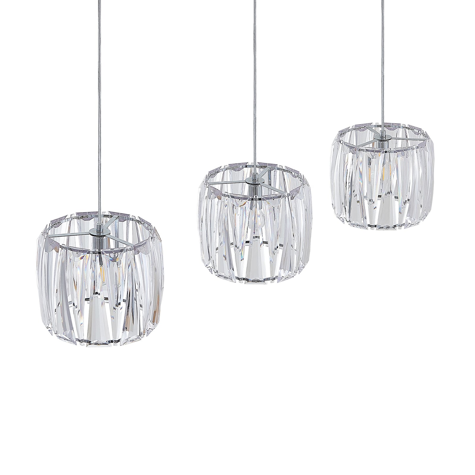 Lindby Hängelampe Hängeleuchte Sofia LED Pendelleuchte dimmbar chrom klar 107cm - 4251911708257