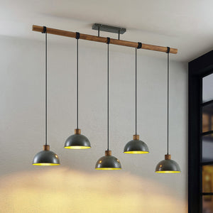 B-Ware Lindby Hängeleuchte Pendelleuchte Durbis LED 5-flammig E27 grau 149 cm