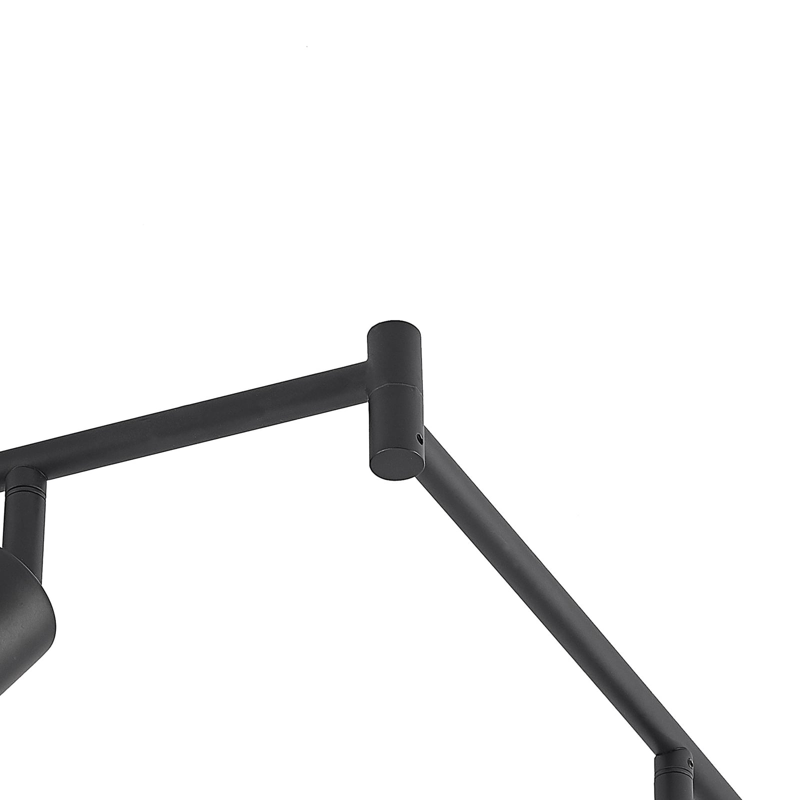 Lindby Deckenstrahler Eridia LED dimmbar schwarz 6-flammig 180cm Rauchglas - 4251911728378