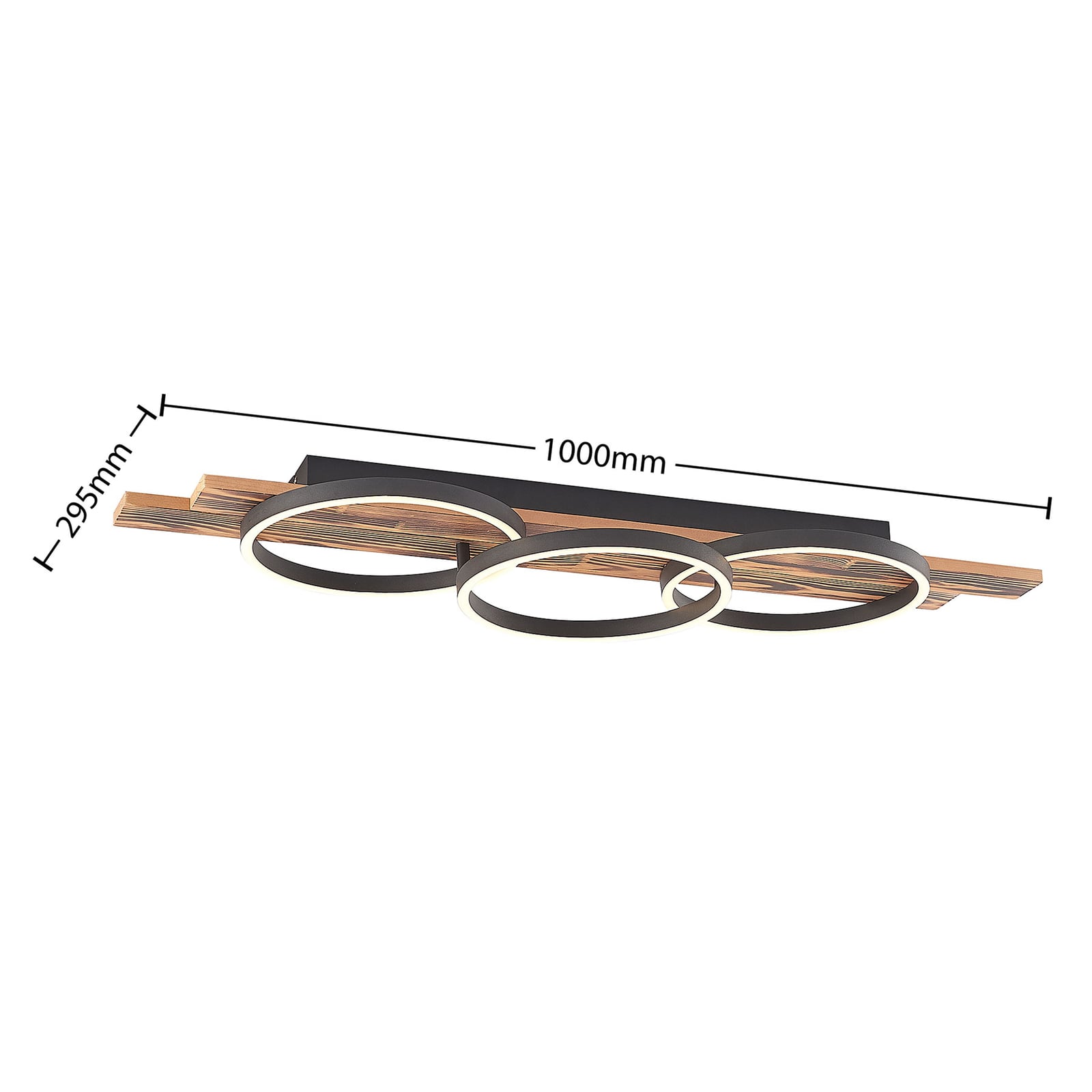 Lindby Deckenleuchte Lampe Sentoa LED Leuchte dimmbar warmweiß Holz 100 cm - 4251911728095