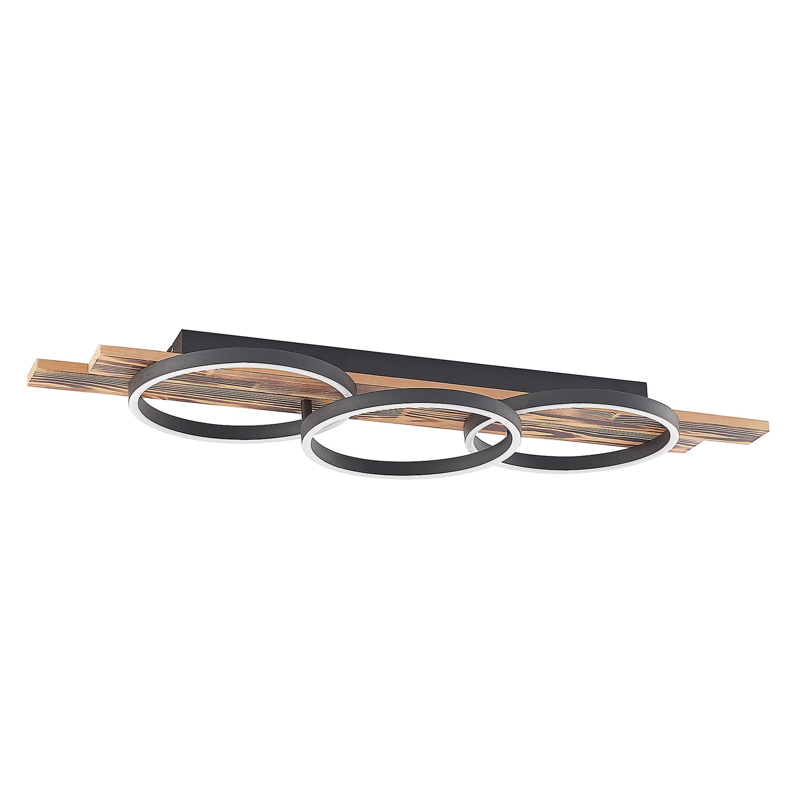 Lindby Deckenleuchte Lampe Sentoa LED Leuchte dimmbar warmweiß Holz 100 cm - 4251911728095